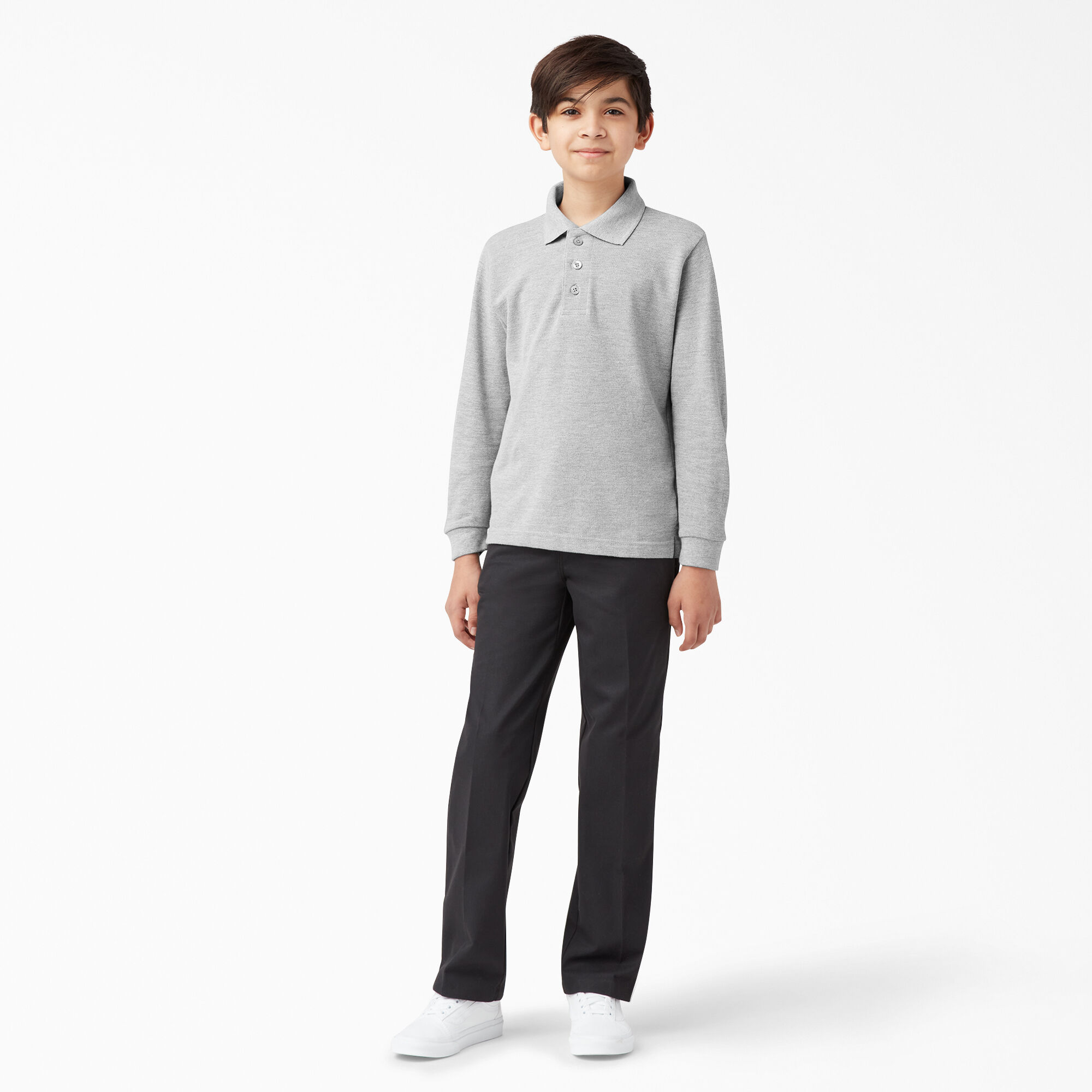 Kids' Piqué Long Sleeve Polo, 4-20