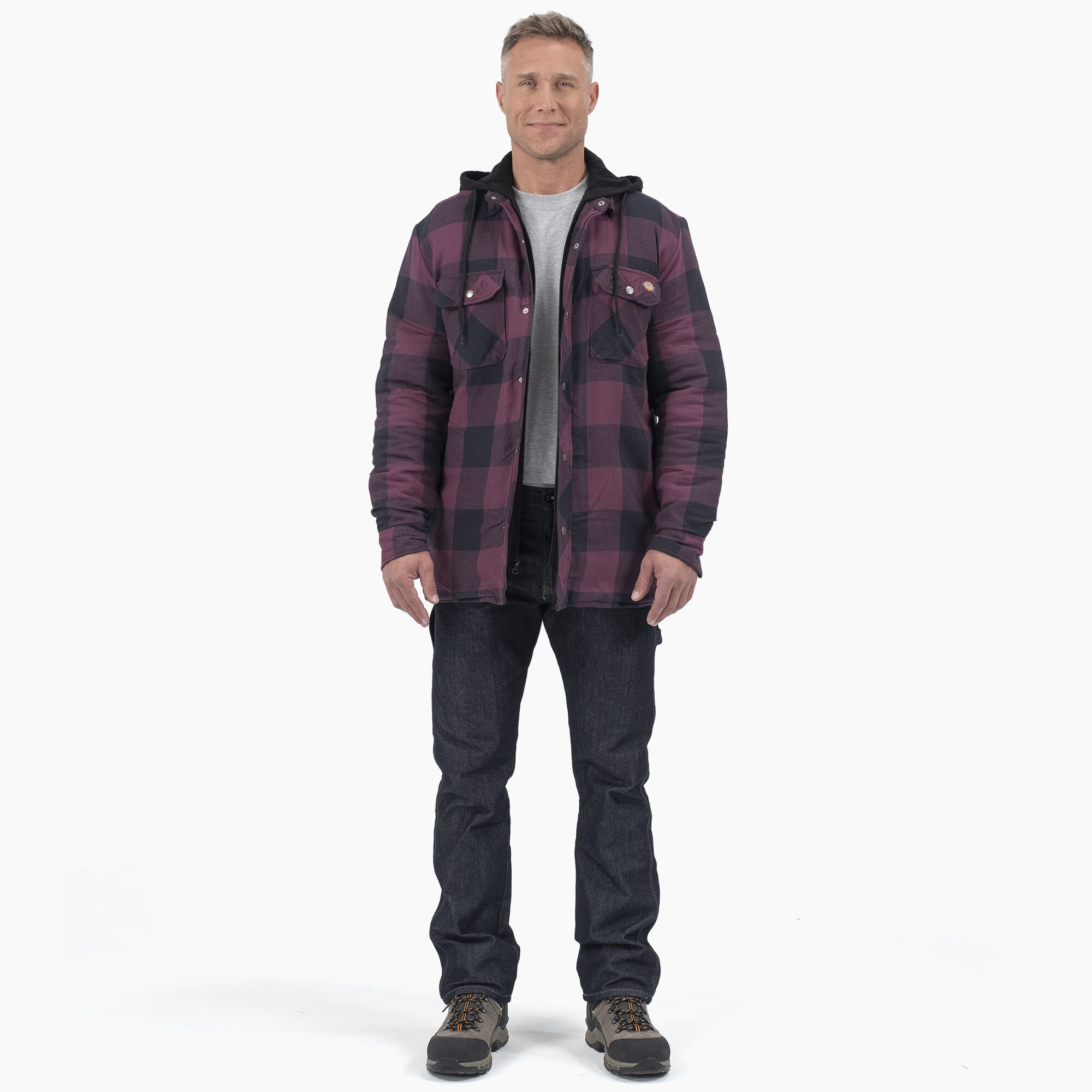 Flannel Hooded Shirt Jacket