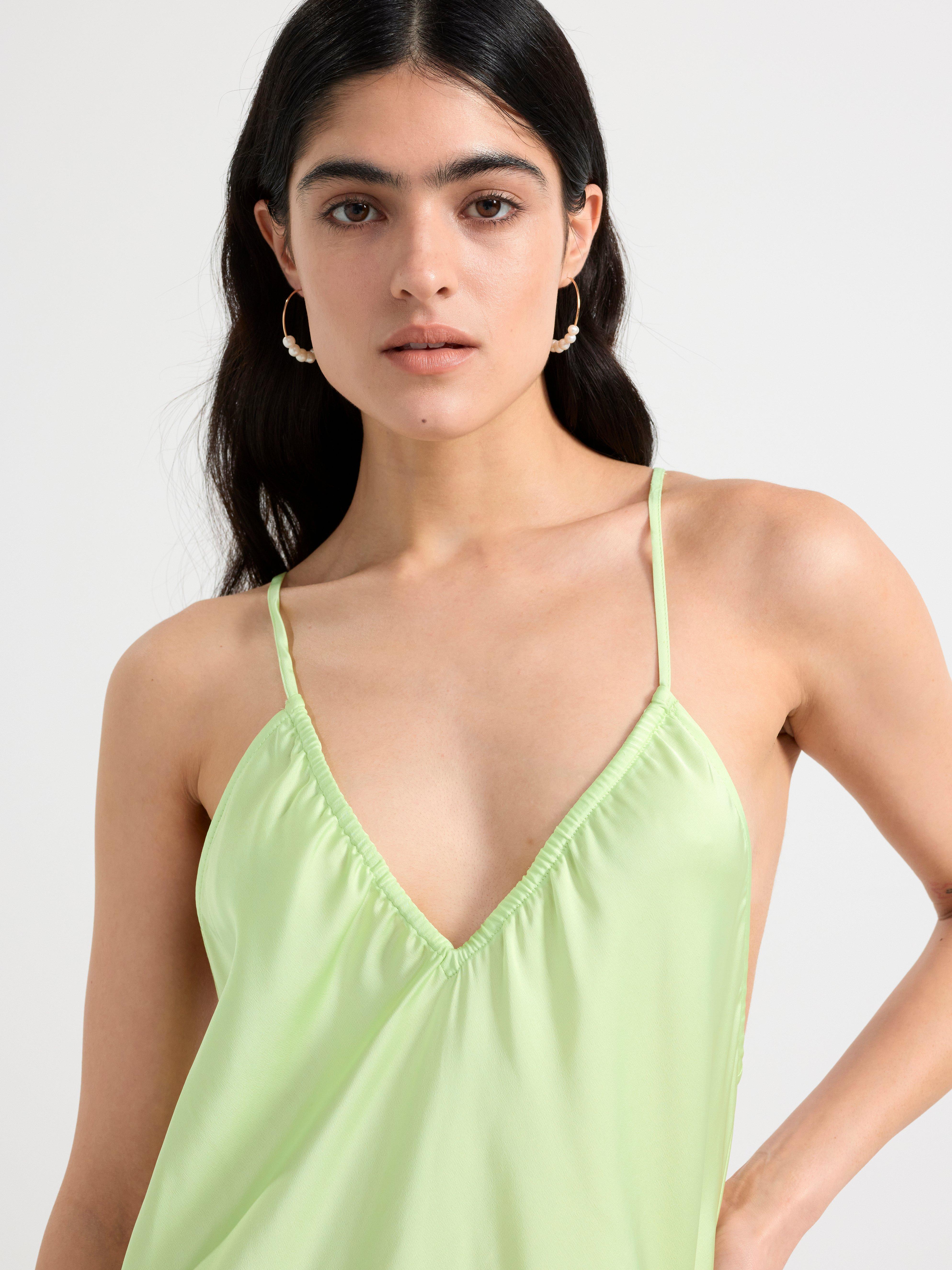 Satin slip dress Light Green