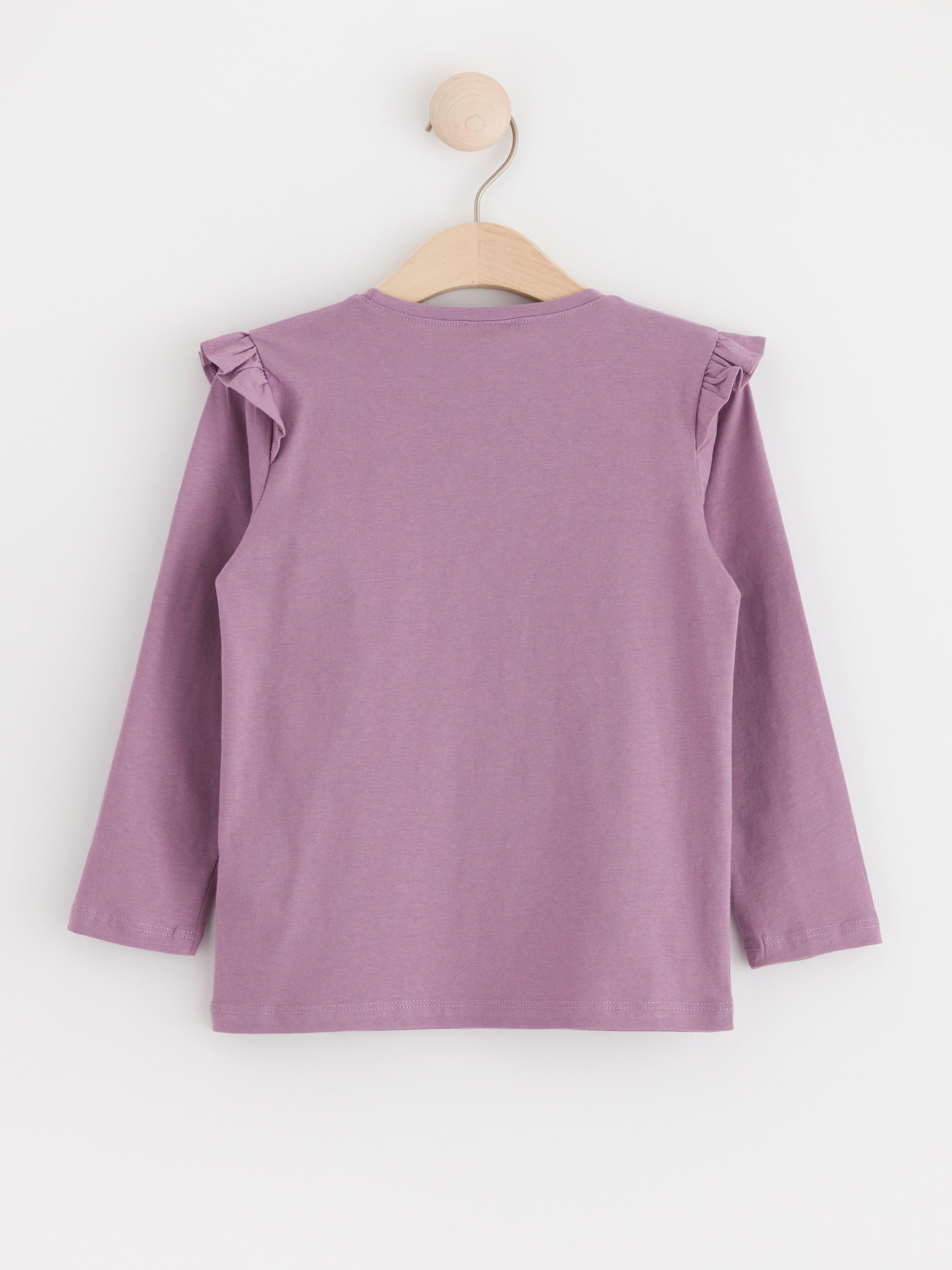 Long sleeve top with butterfly Light Dusty Lilac
