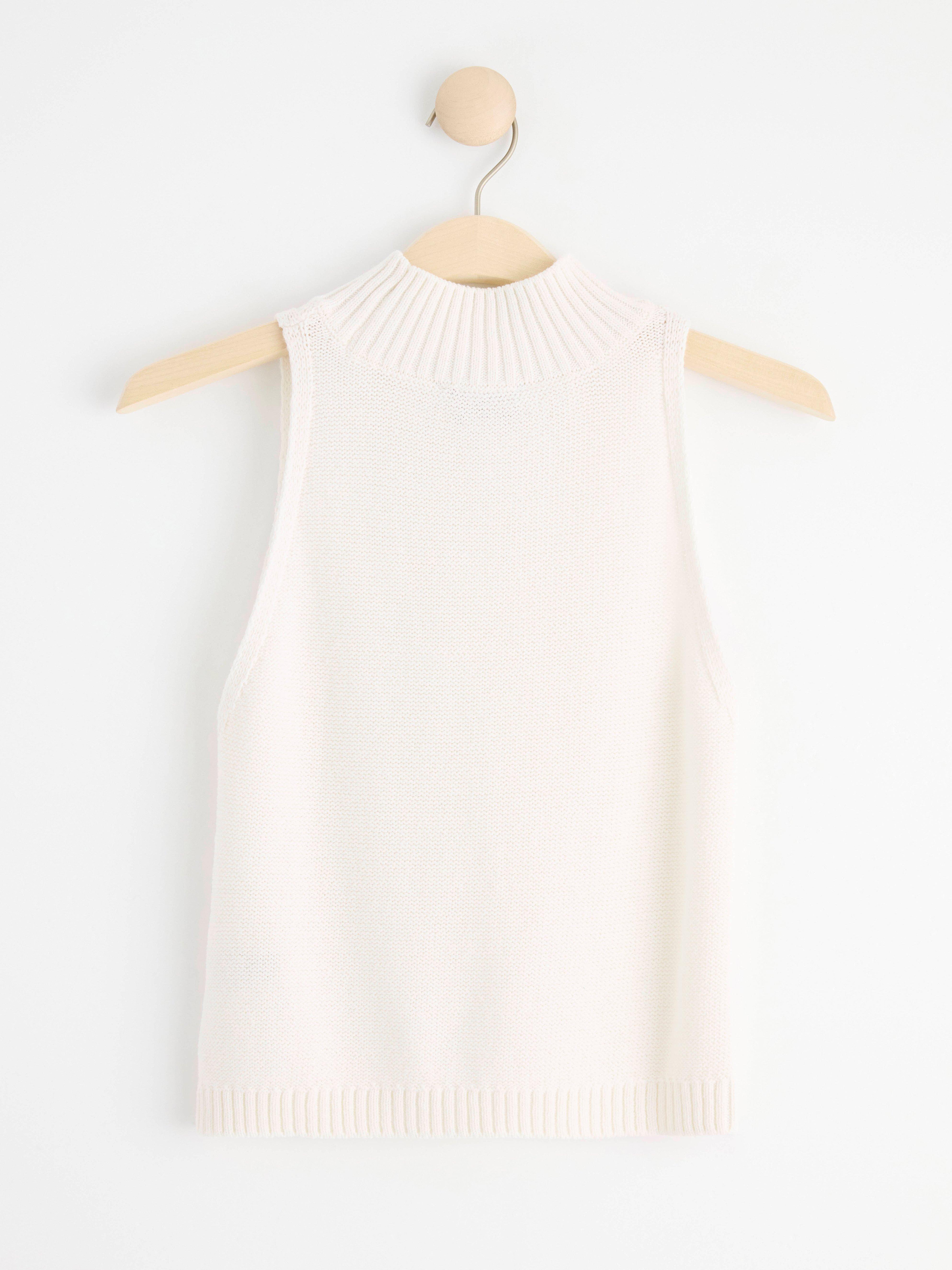Sleeveless knitted top Off White