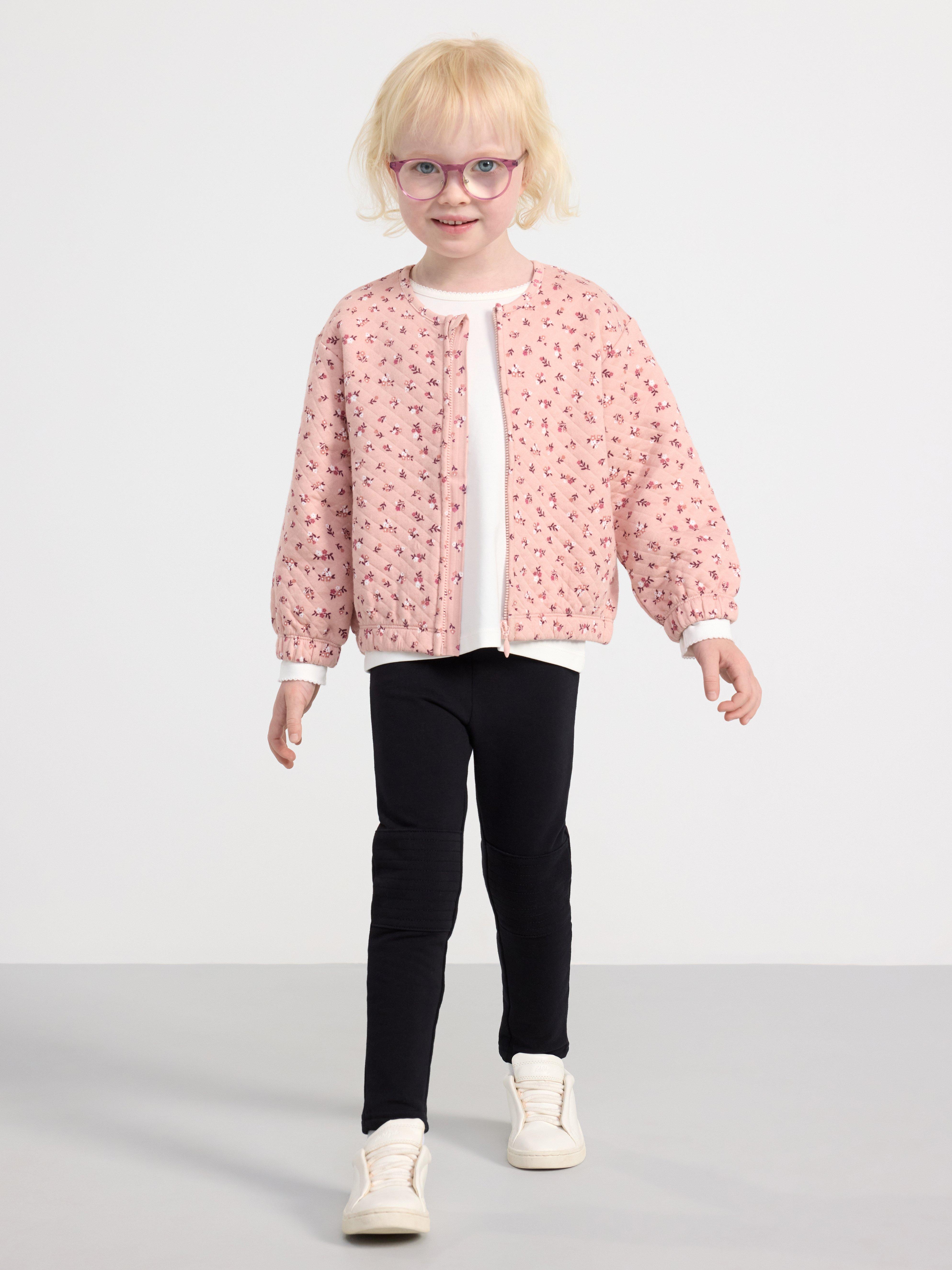 Leggings with knee patches and brushed inside Black