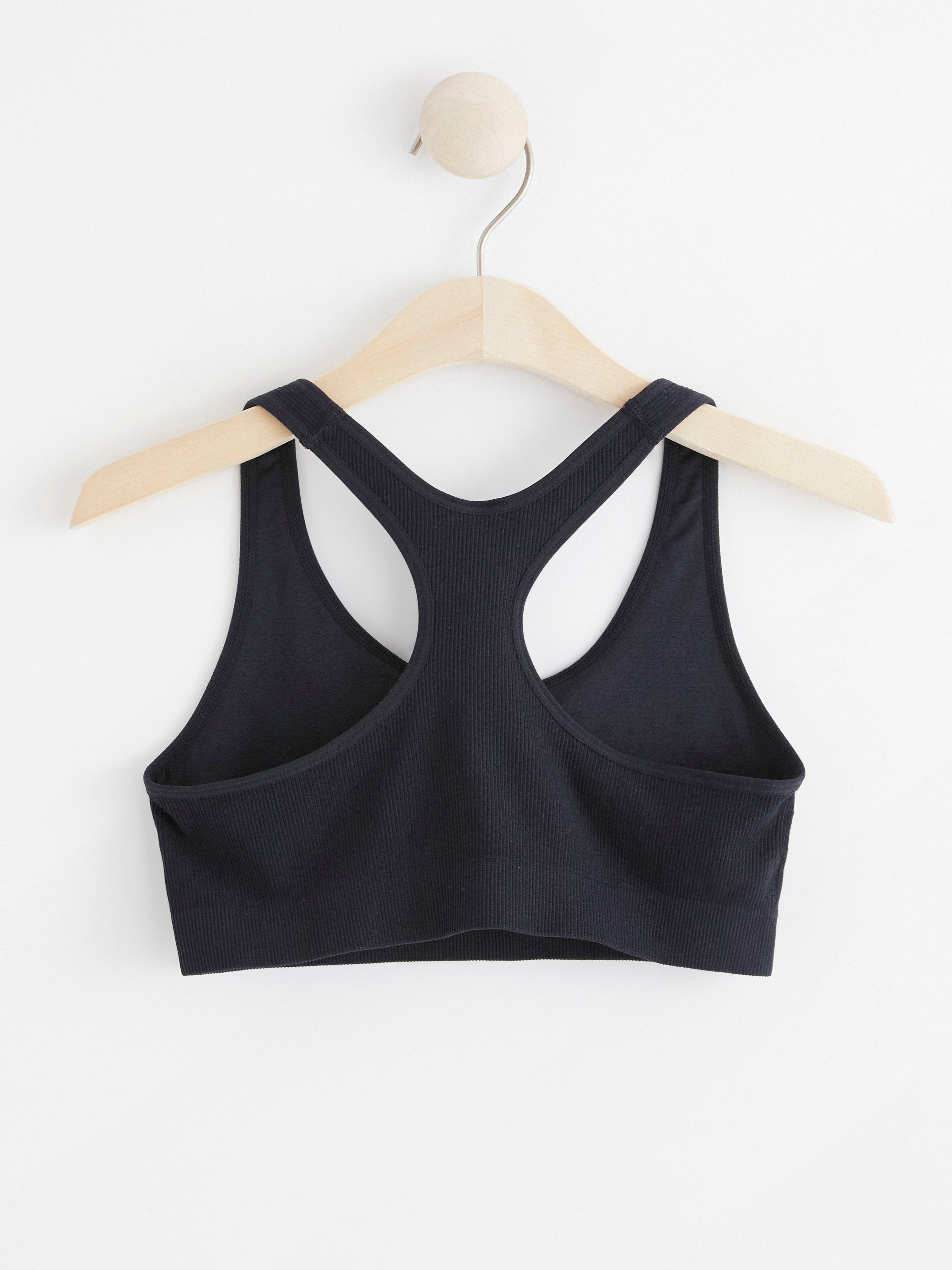 Seamless ribbed soft bra Black