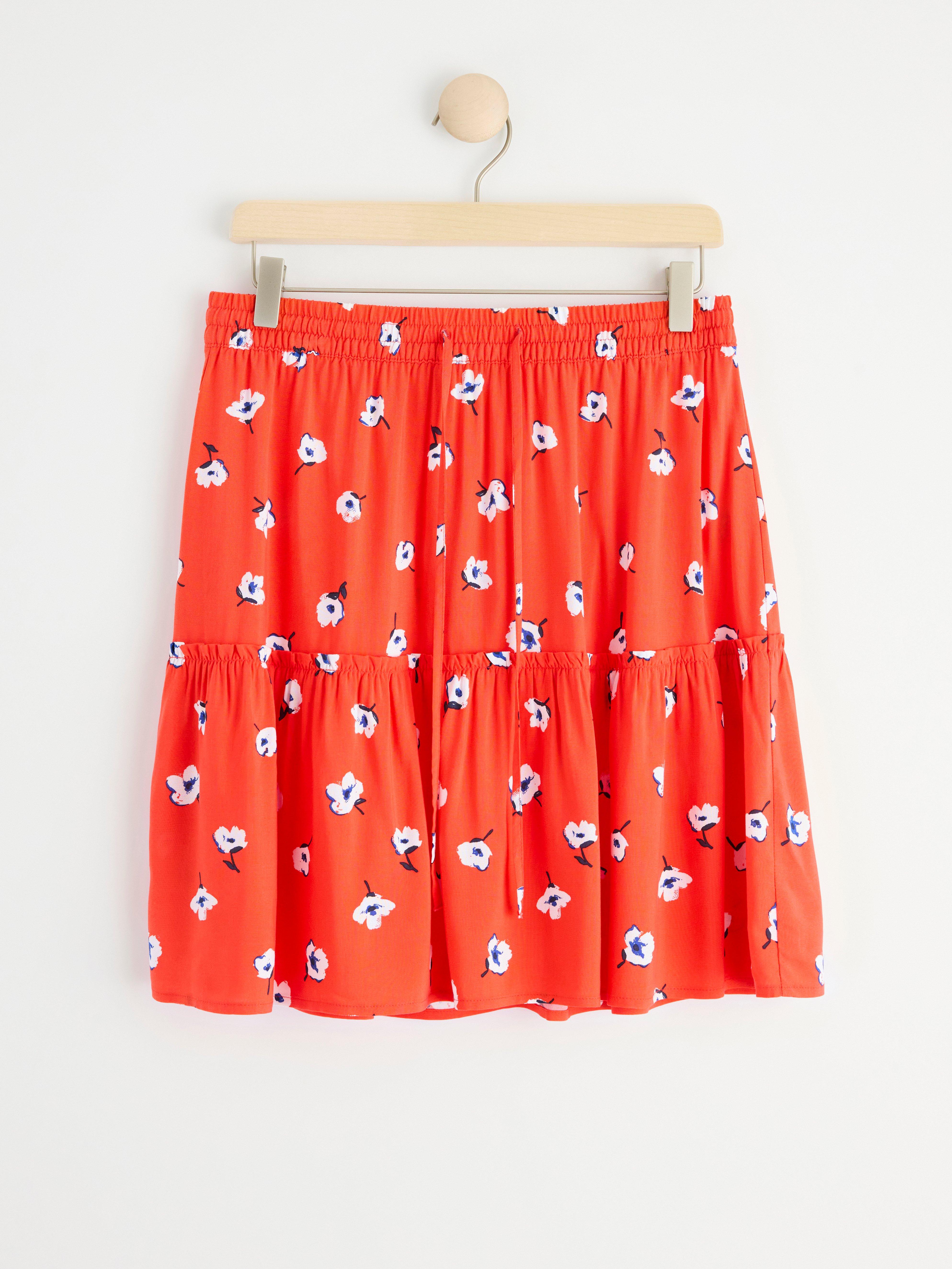 Patterned skirt Red