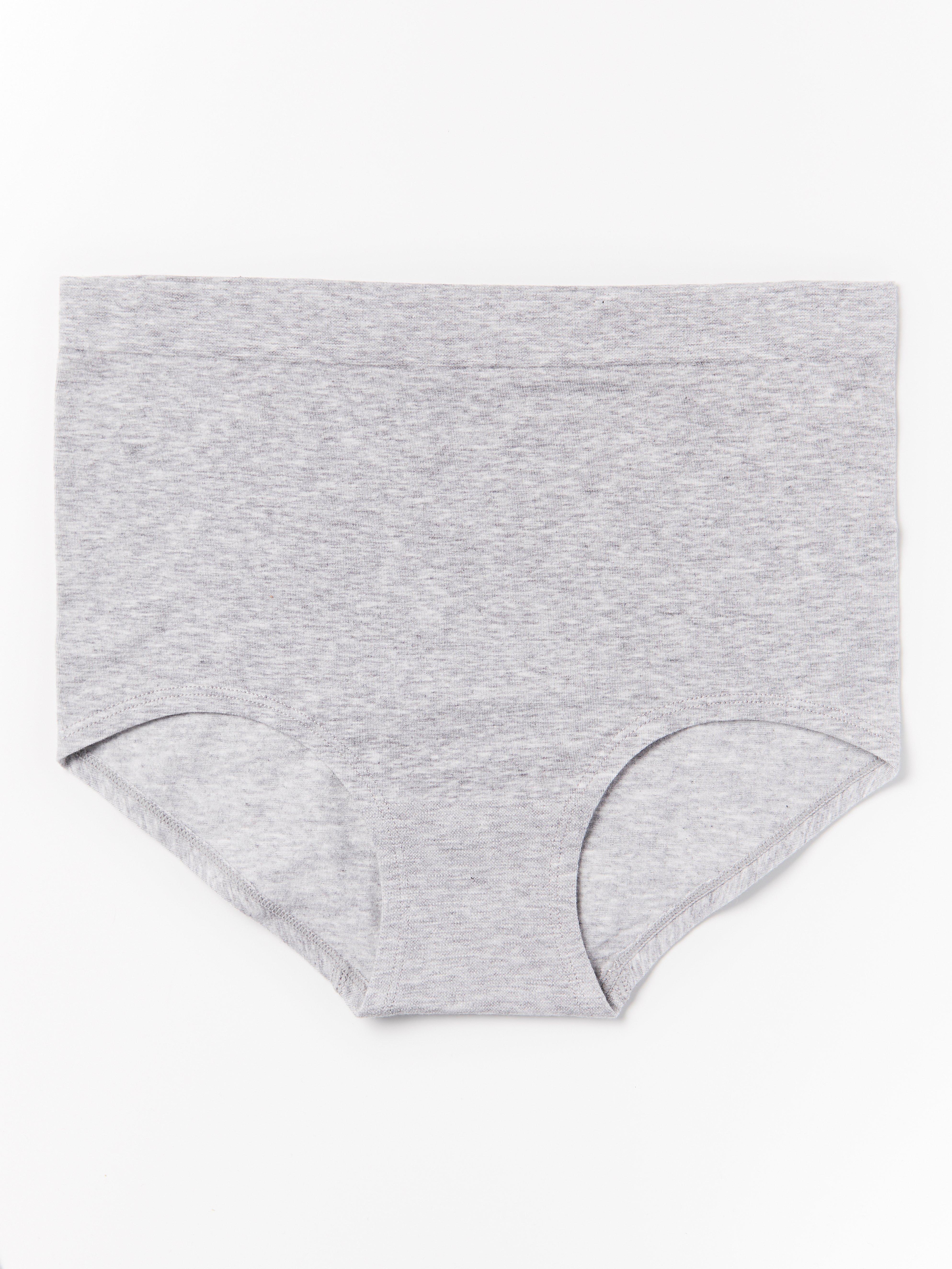 Seamless high waist brief Light Grey Melange