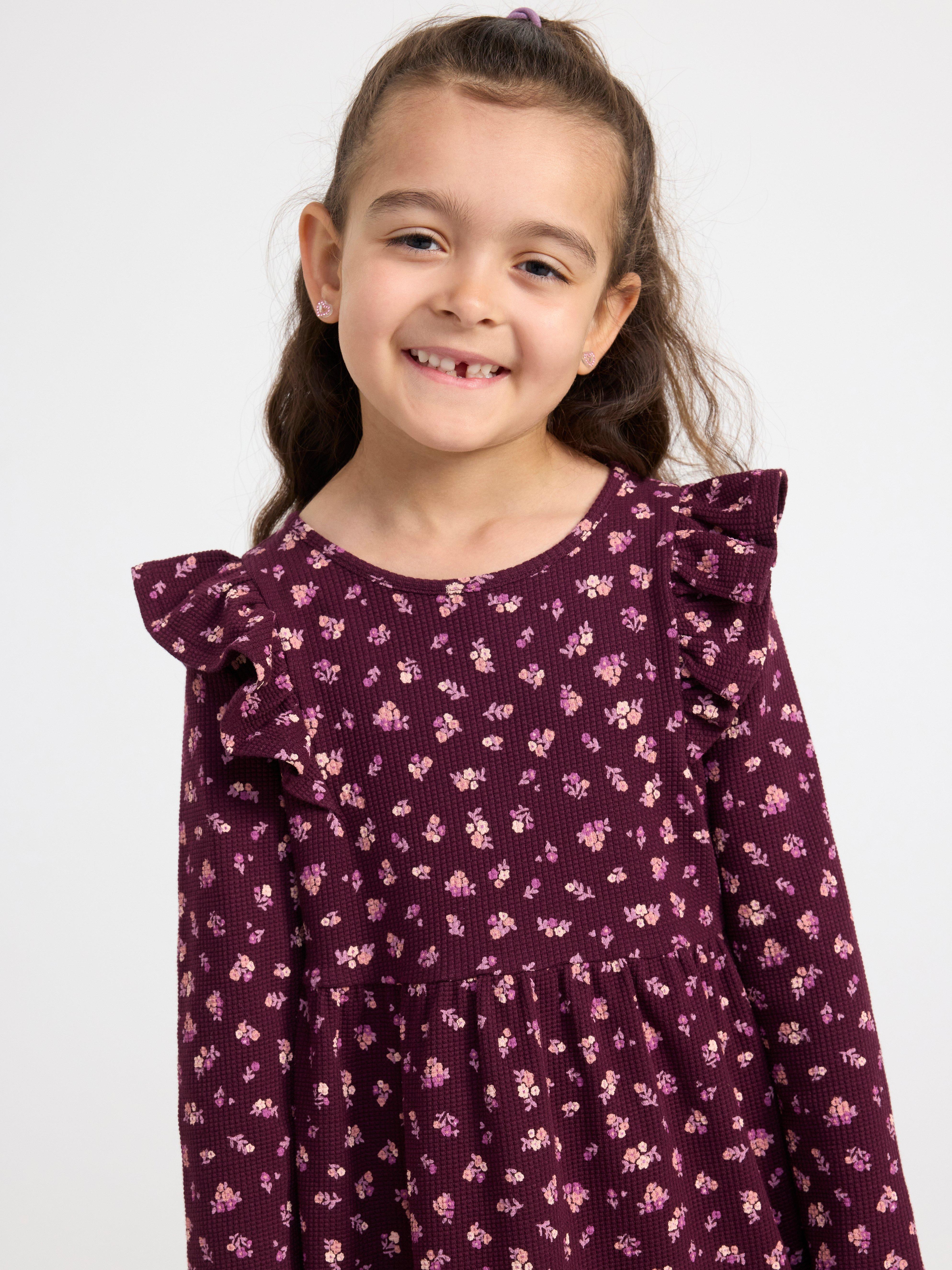 Dress with flowers Dark Lilac