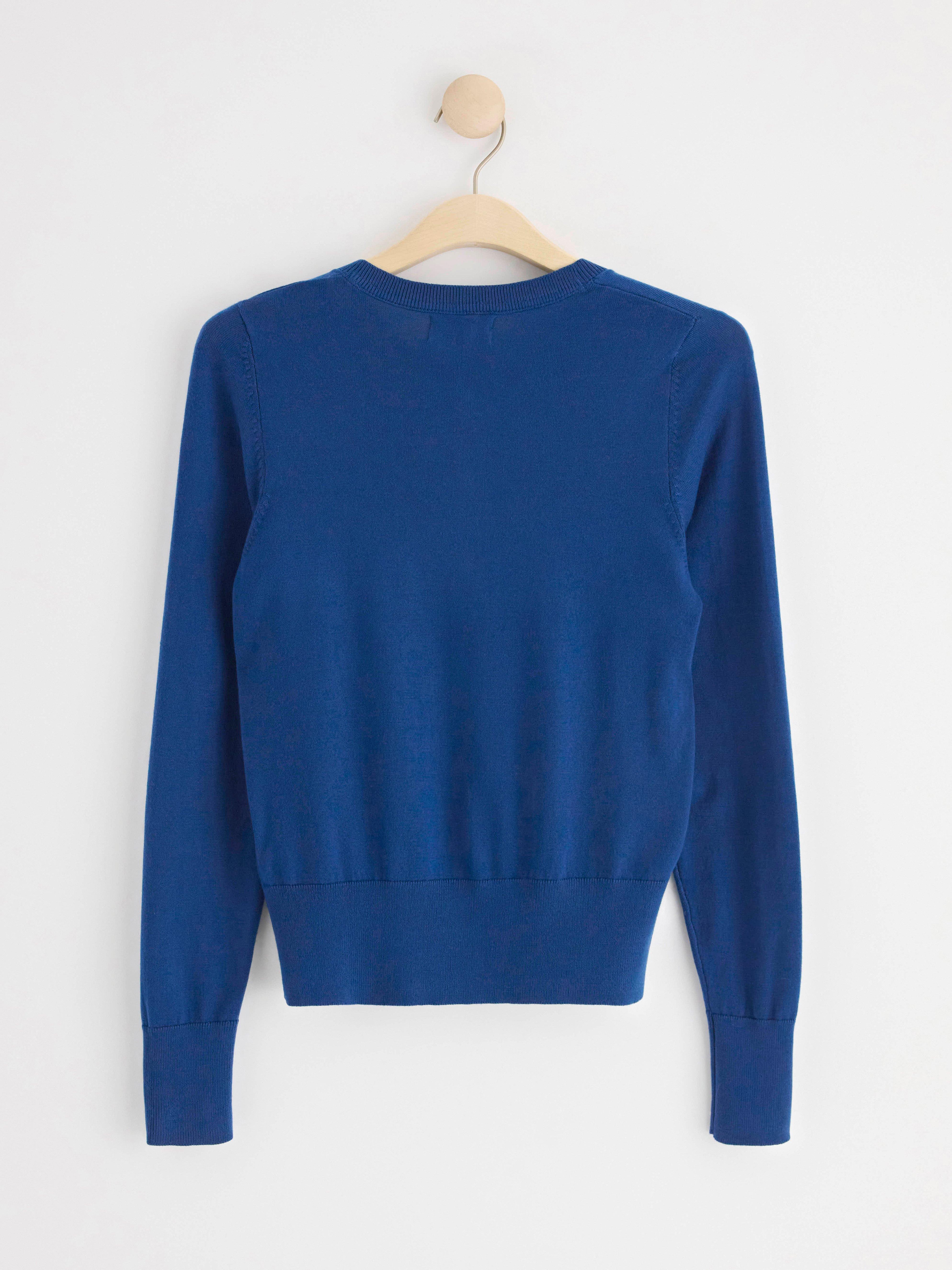 Fine-knit cardigan Dark Blue