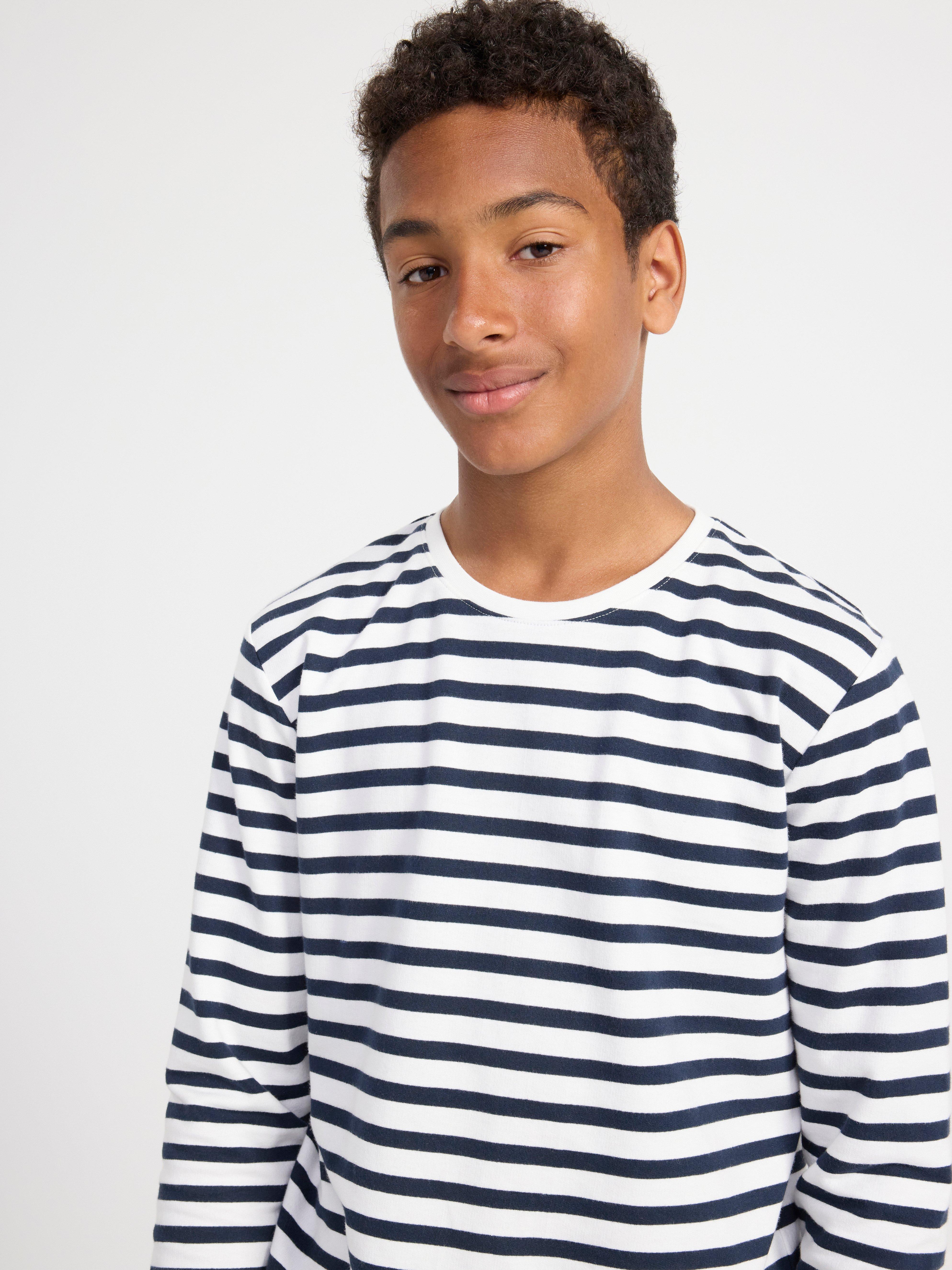 Top with stripes Light Dusty White