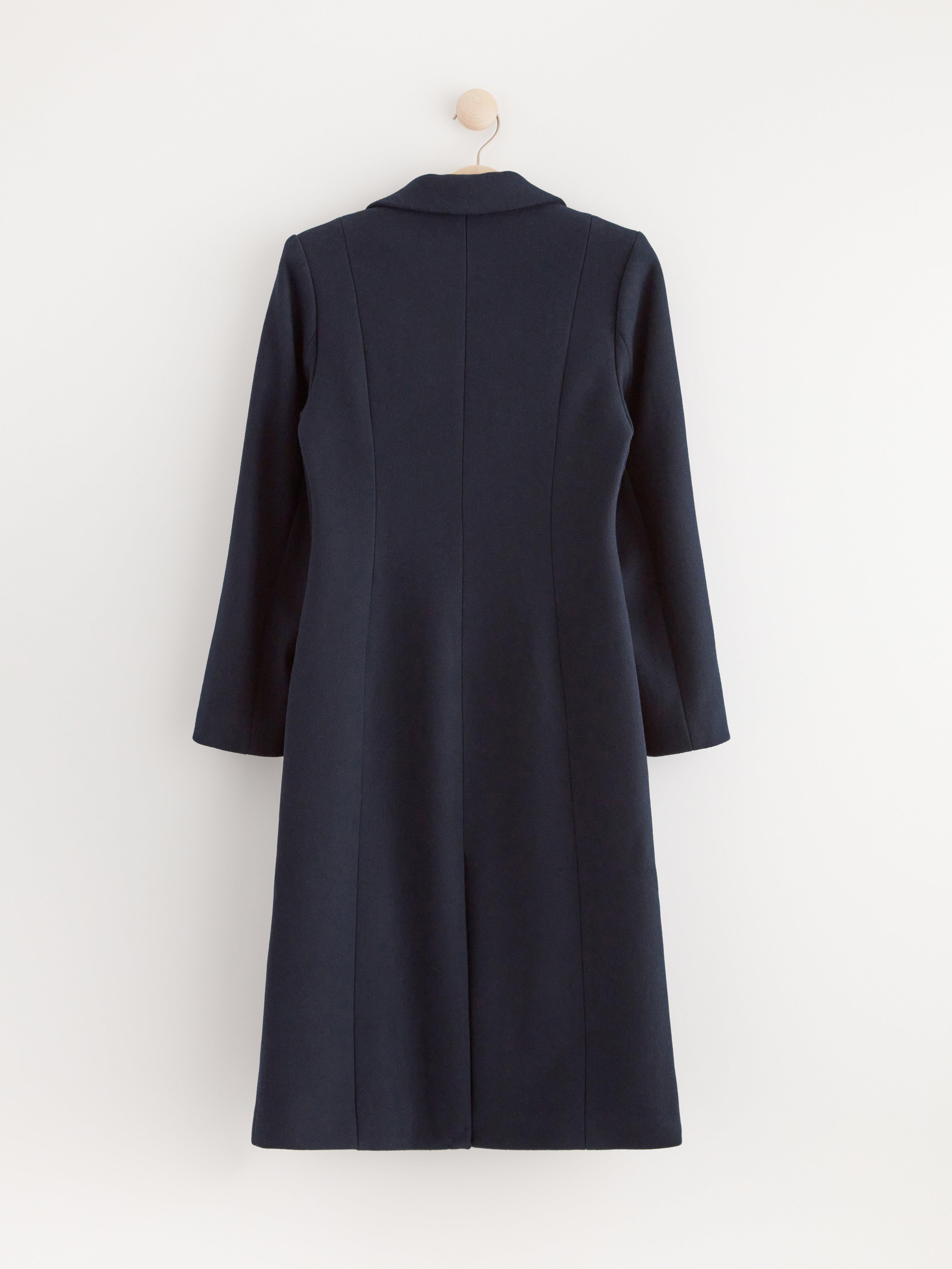 Coat in wool blend Dark Blue