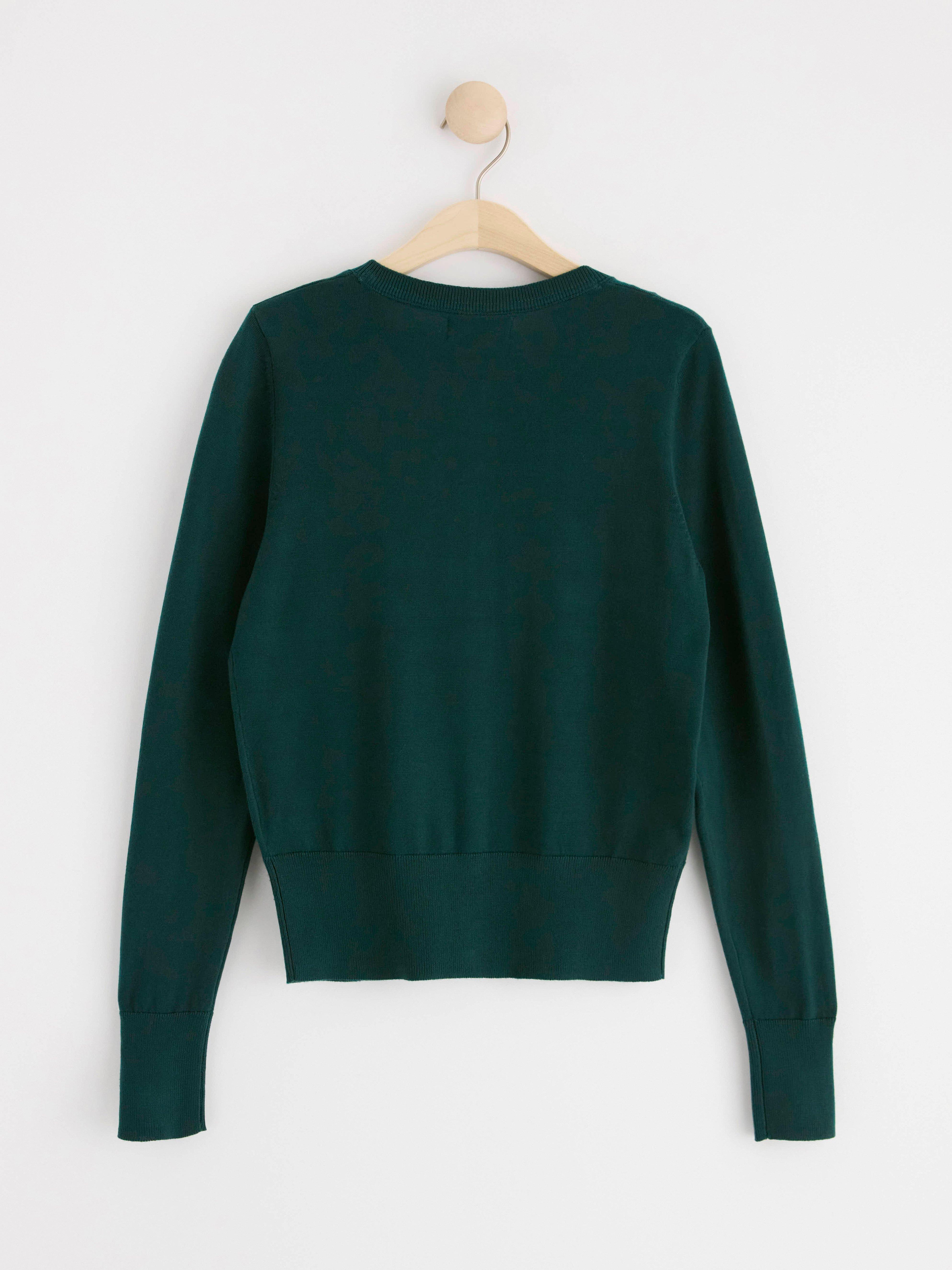 Fine-knit cardigan Dark Green
