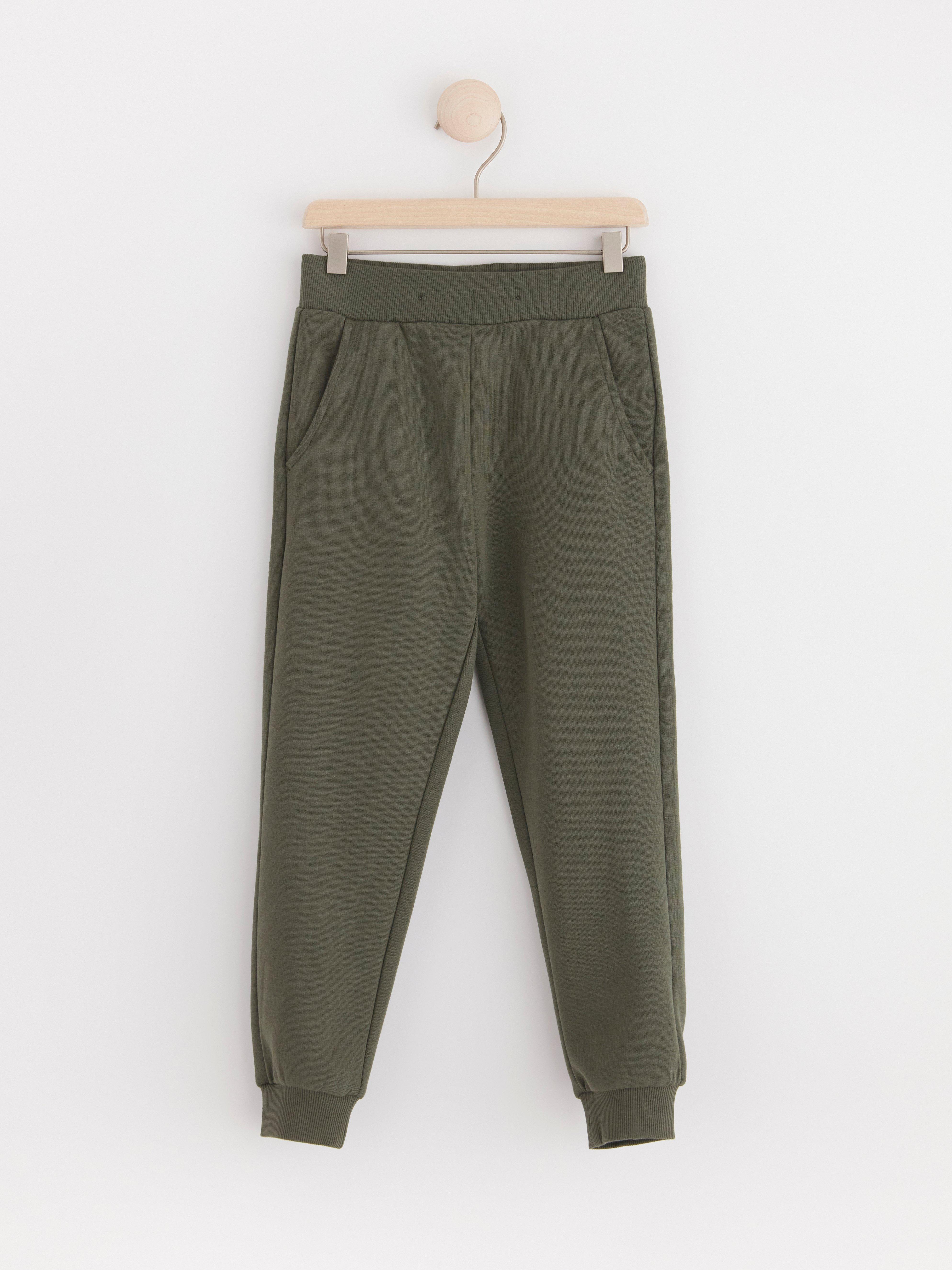 Joggers with brushed inside Dark Khaki Green