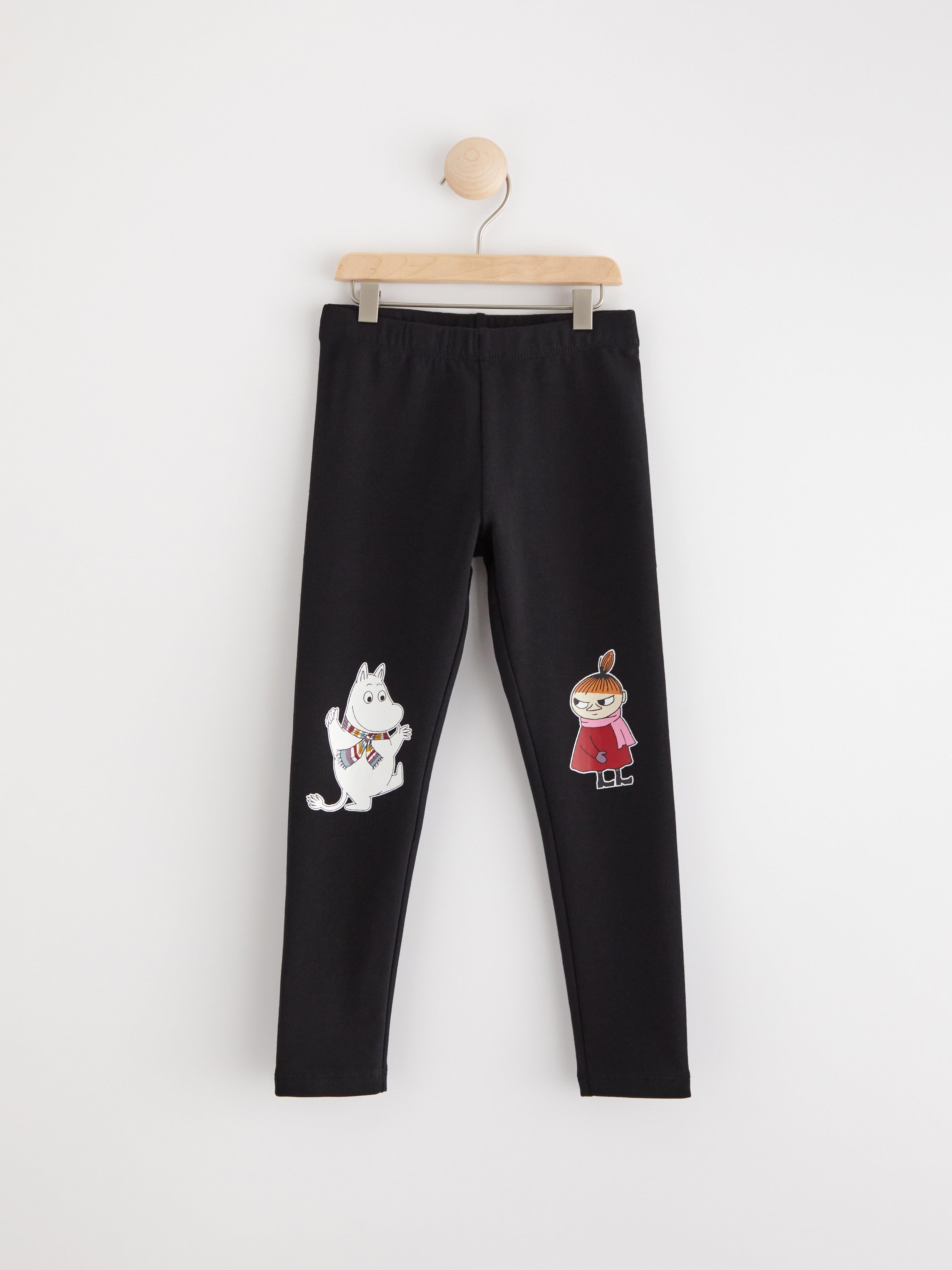Leggings with Moomin print Black