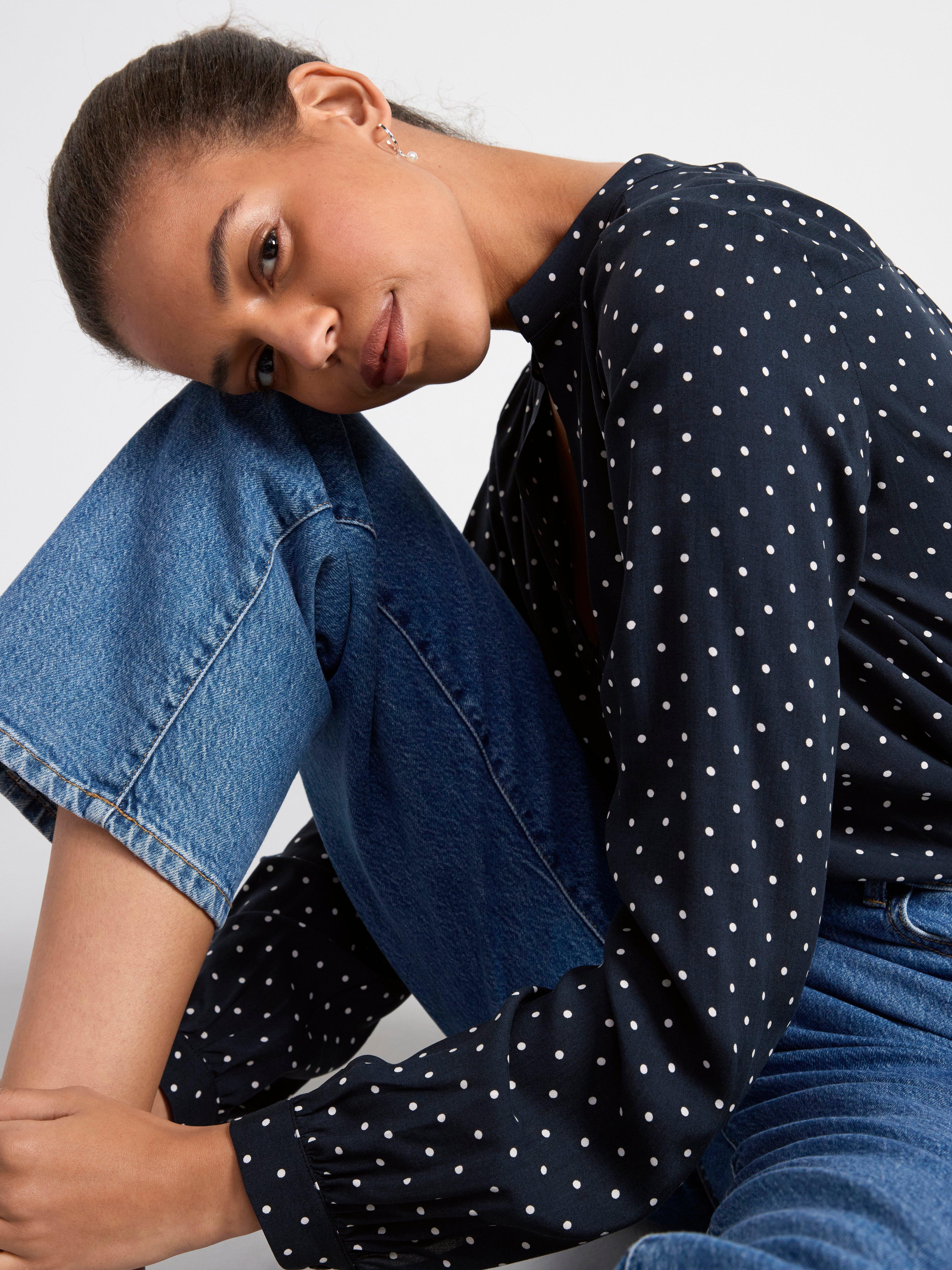 Long sleeve blouse Dark Navy