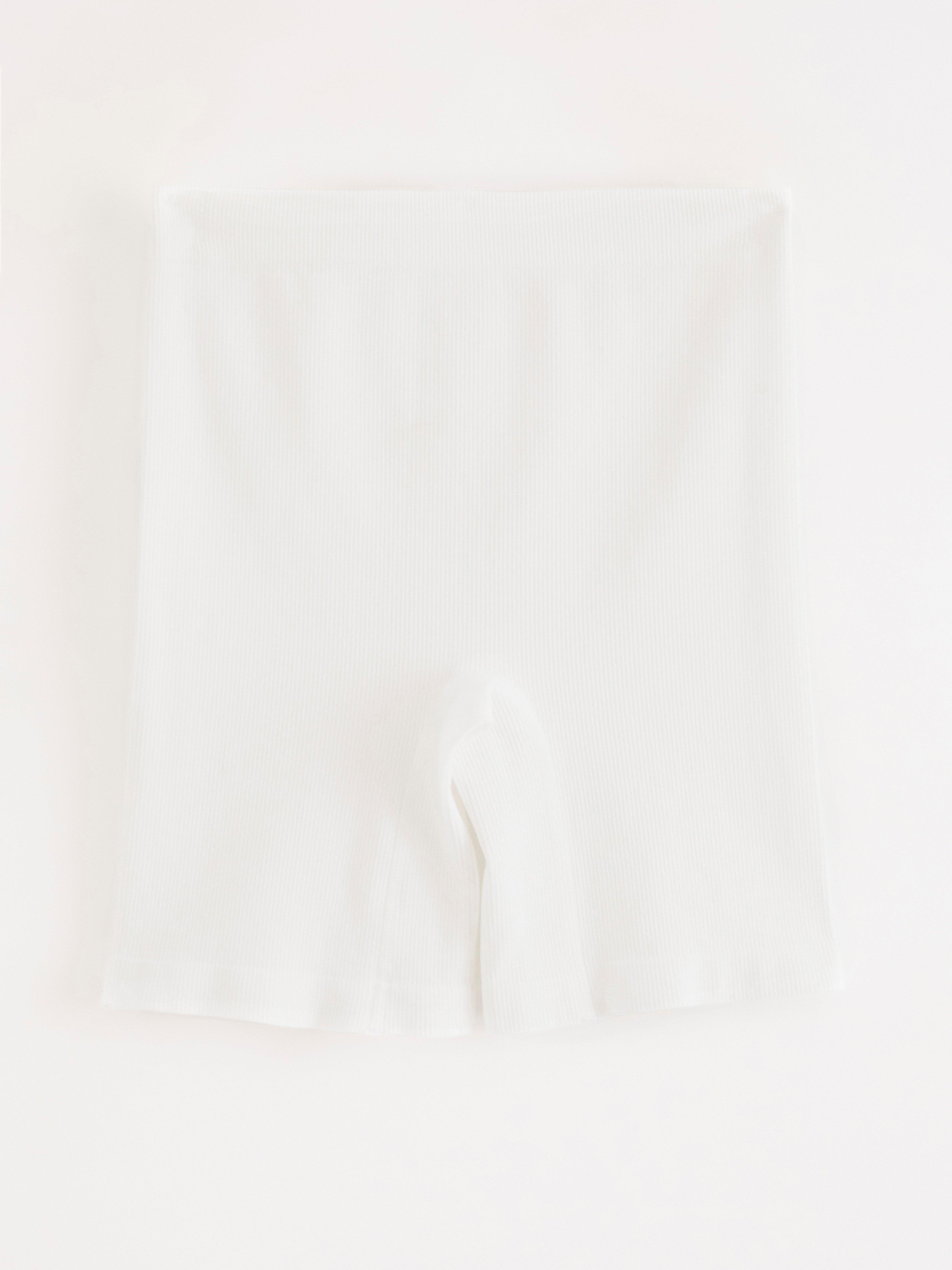 High waist seamless biker briefs White