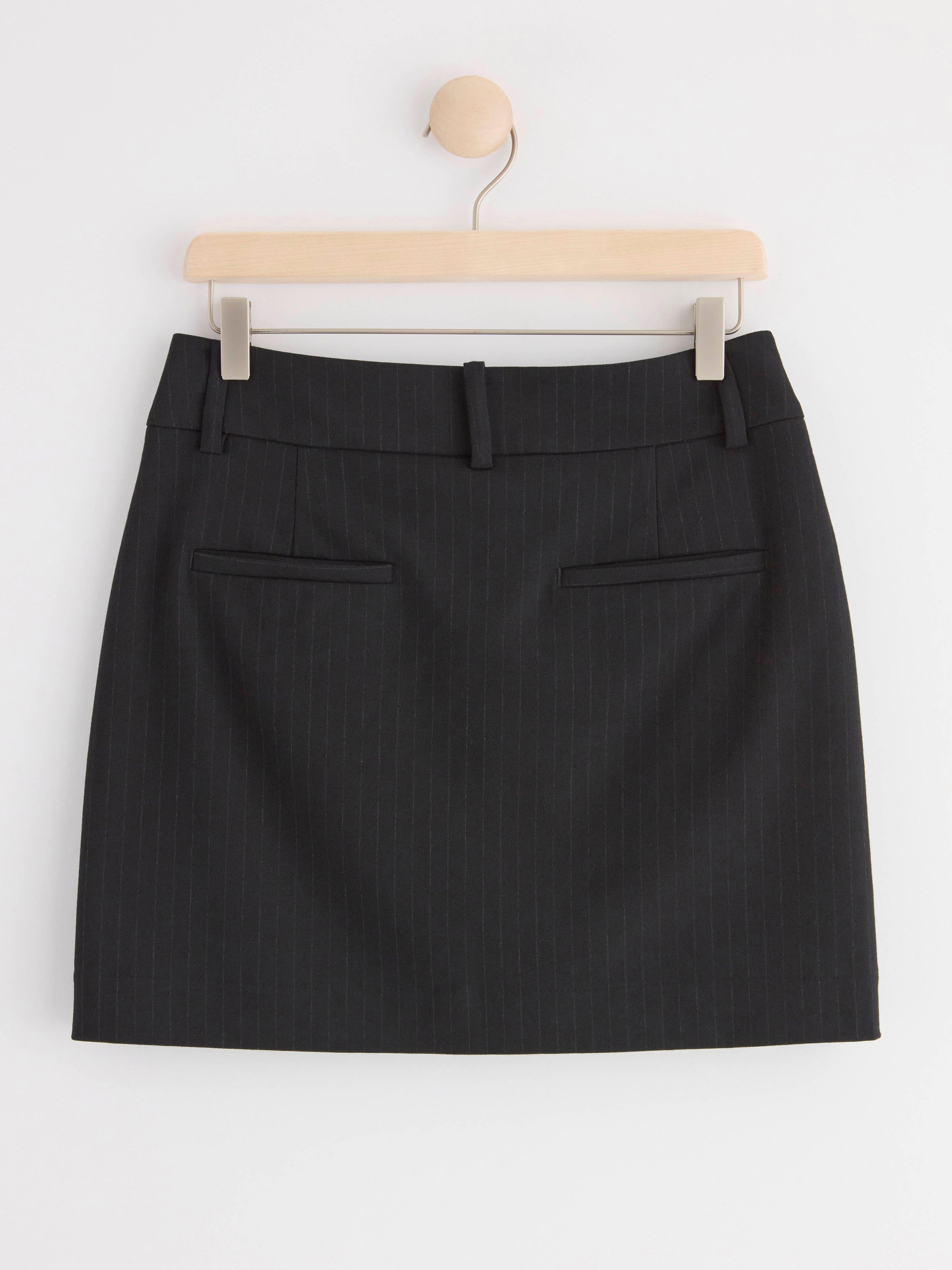Pinstriped mini skirt Black