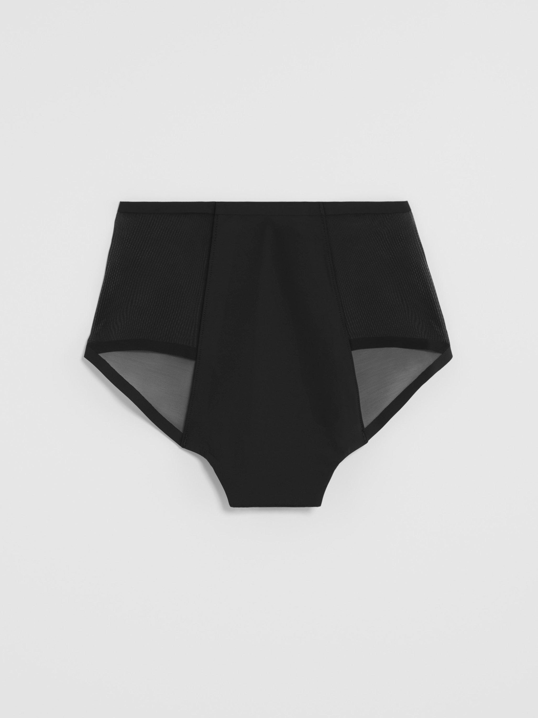 Engineered High Waist Mesh Period Proof – Period Panty Medium Absorbency Black