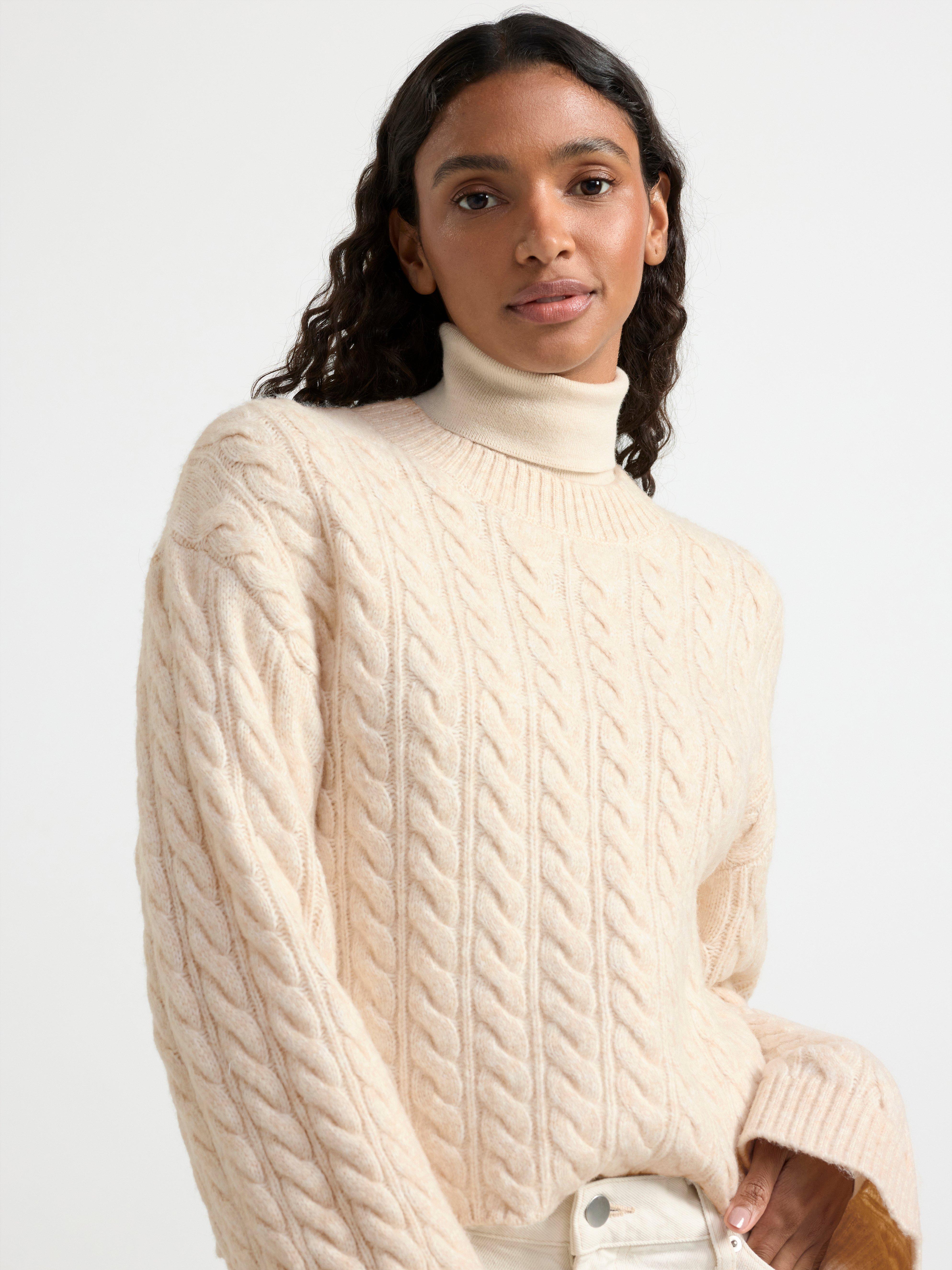 Cable-knit jumper Light Beige