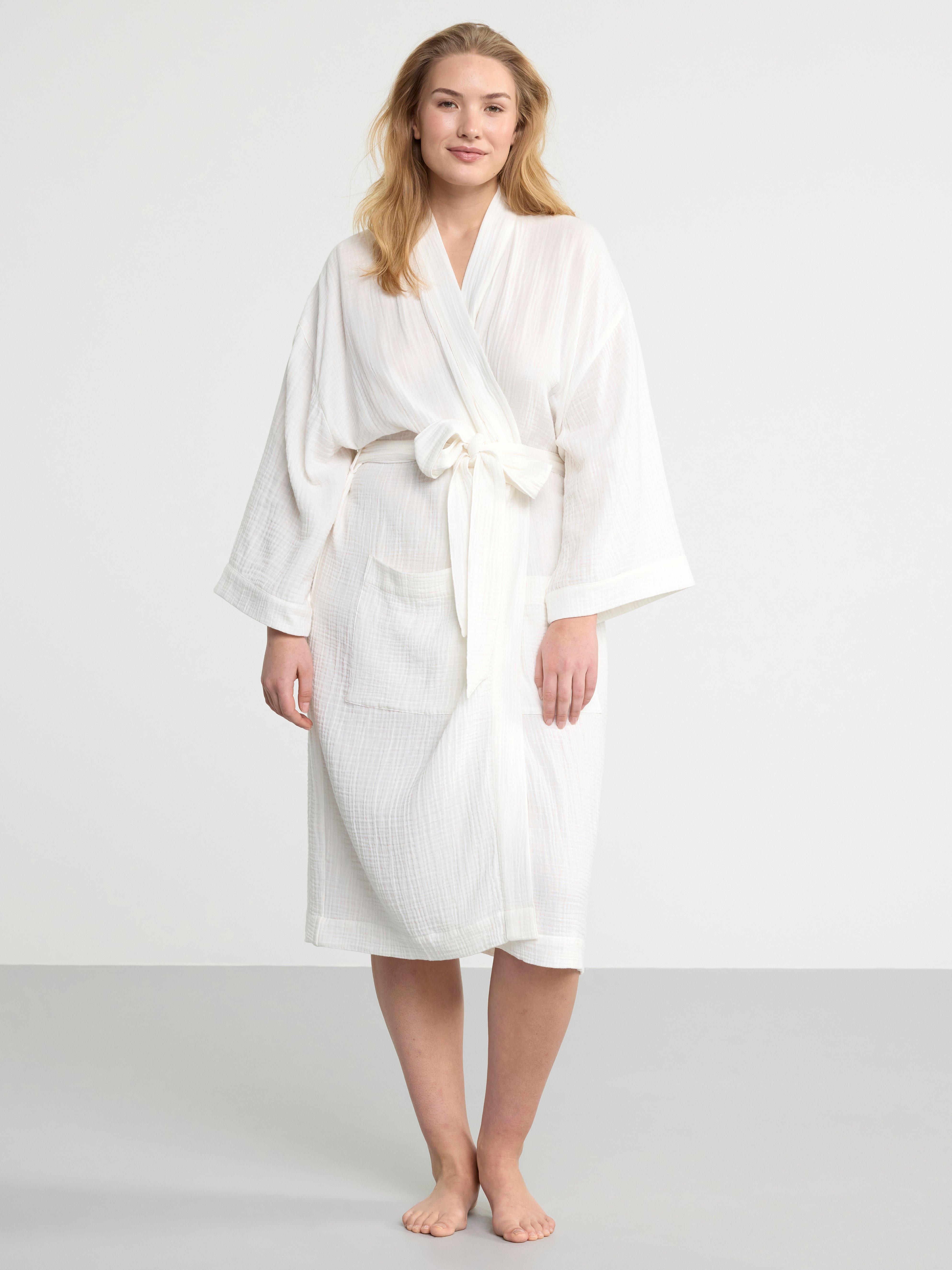 Robe in cotton gauze Off White