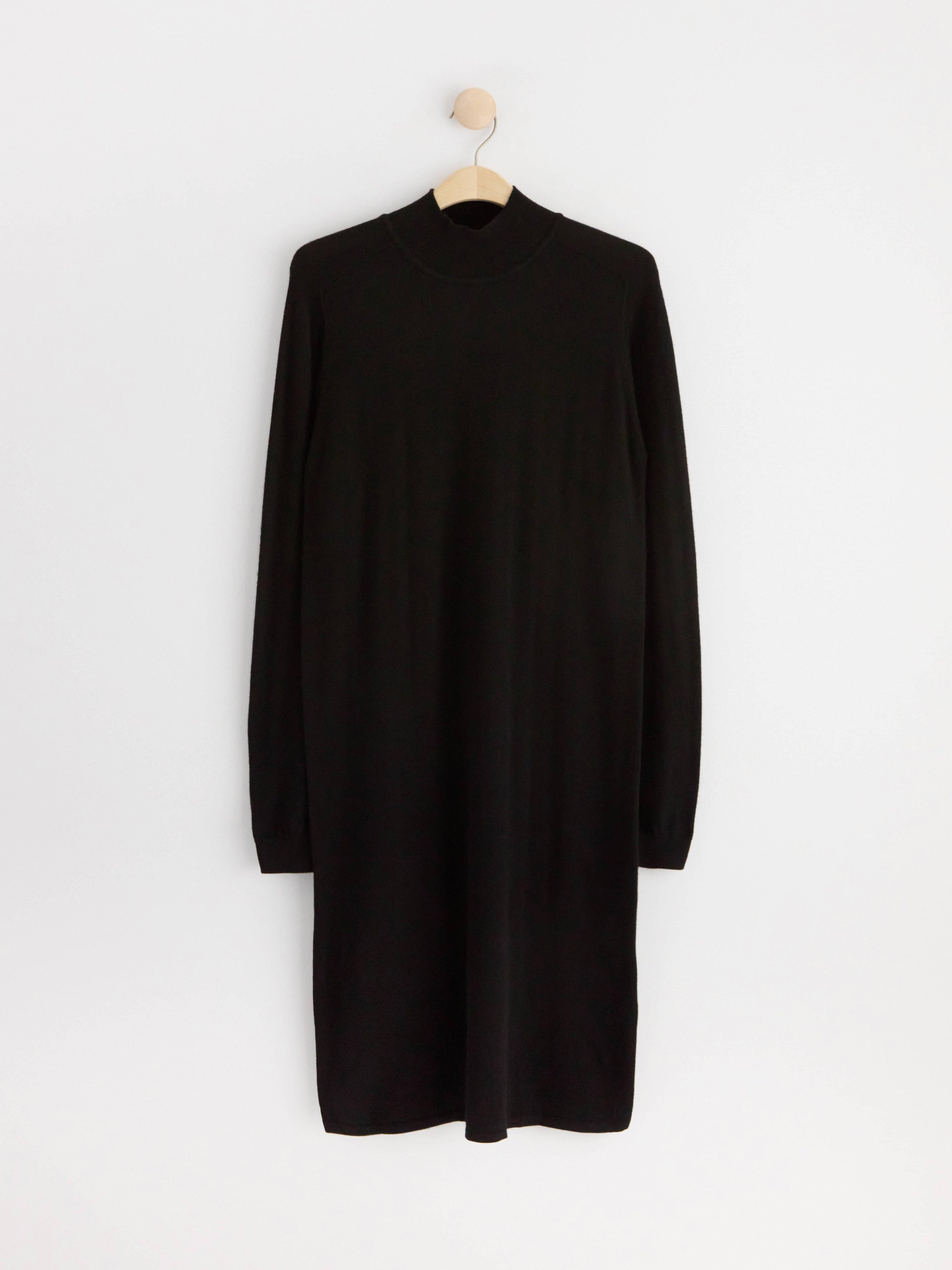 Knitted dress in merino wool Black
