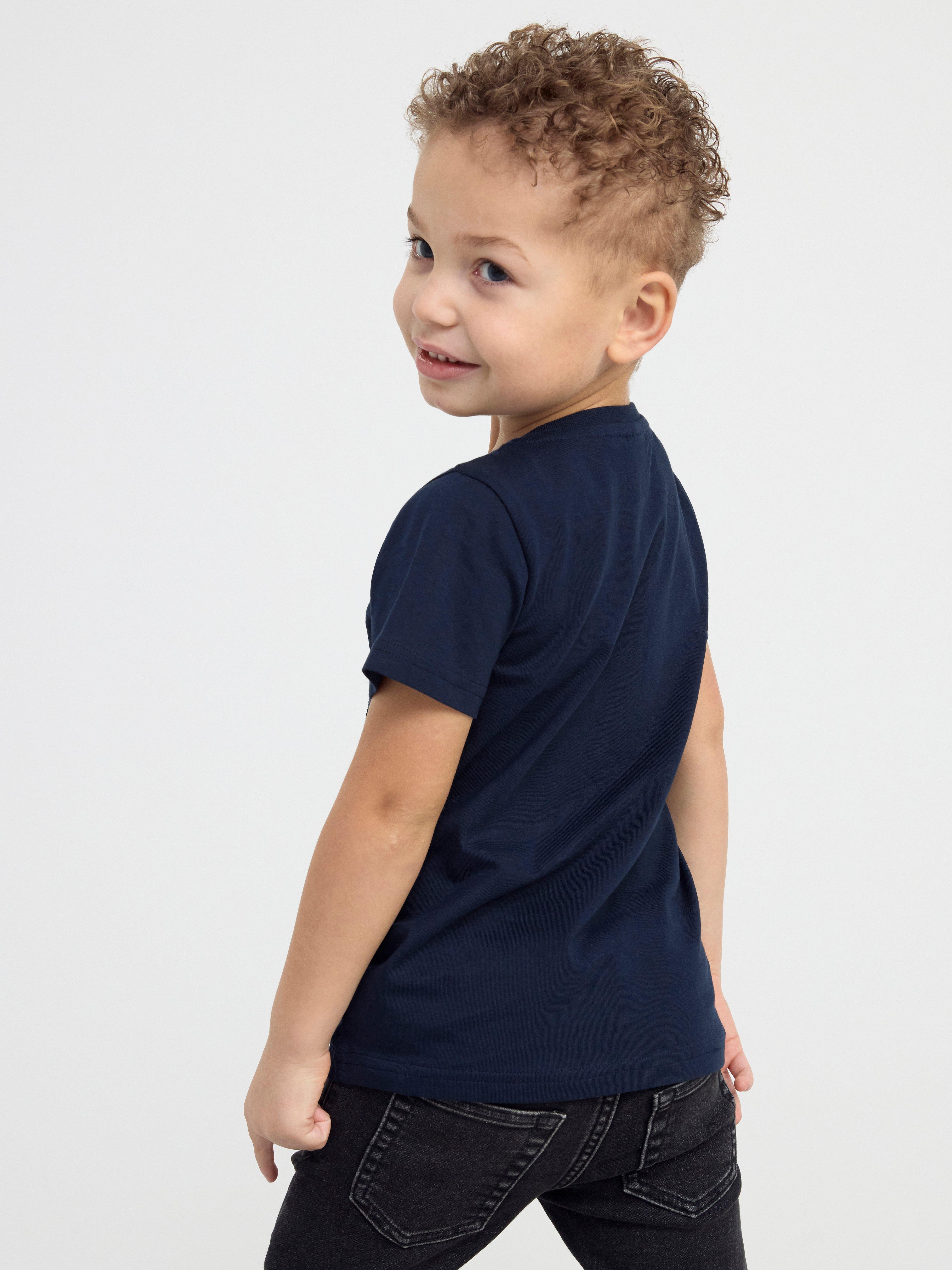 Short sleeve top with reversible sequin truck Dark Navy