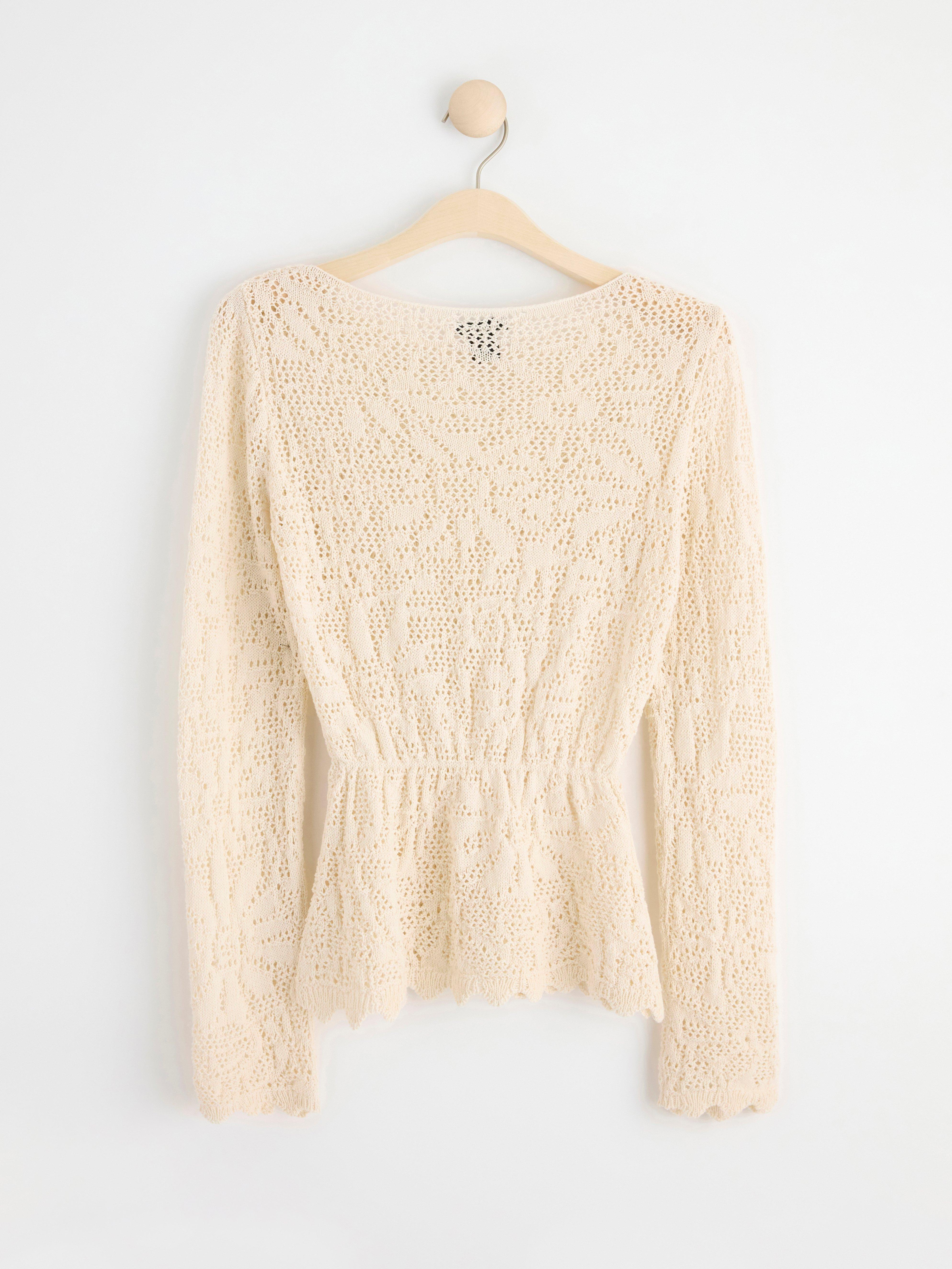 Long sleeve knitted top beige