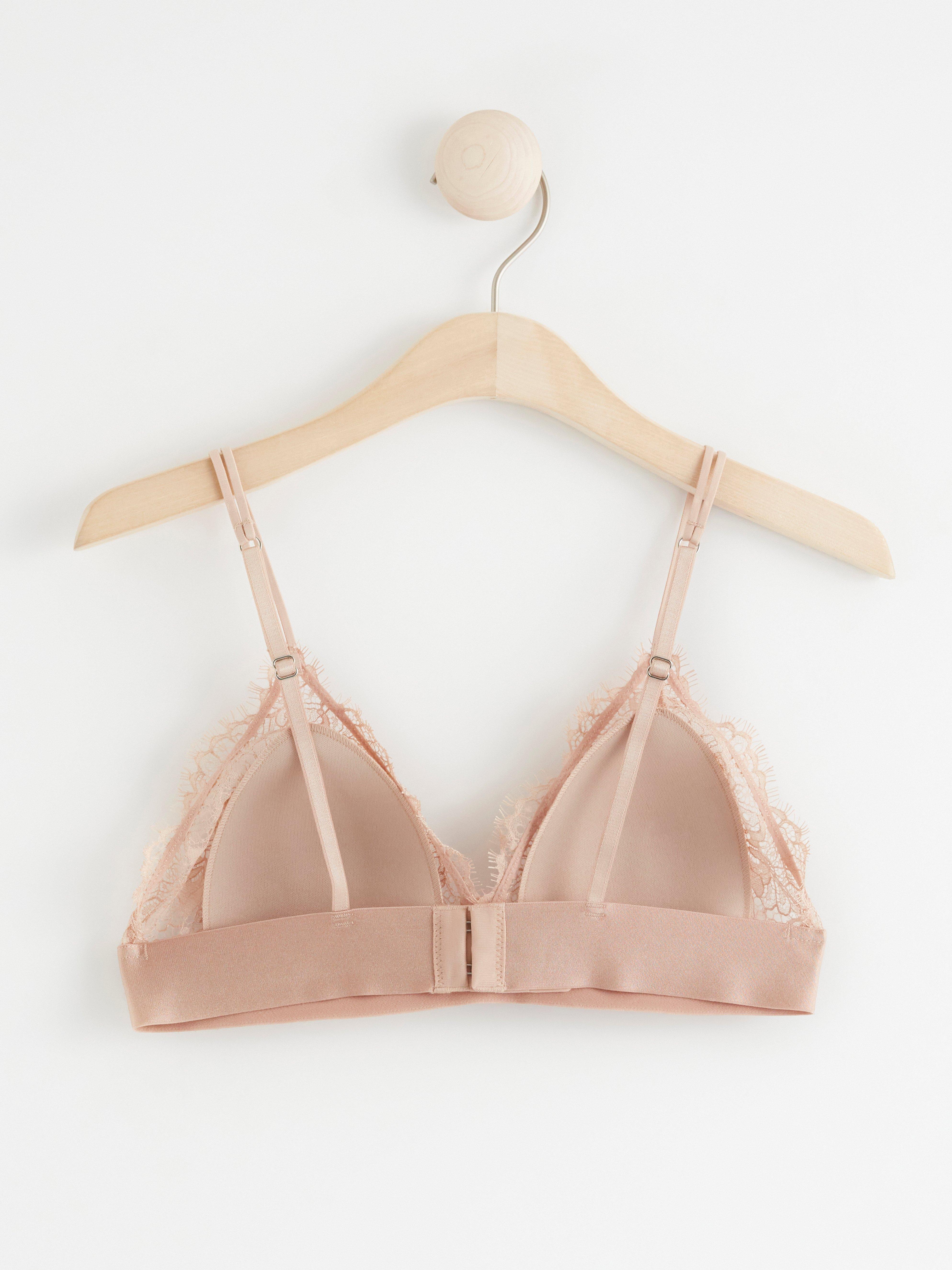 Bralette with lace Beige