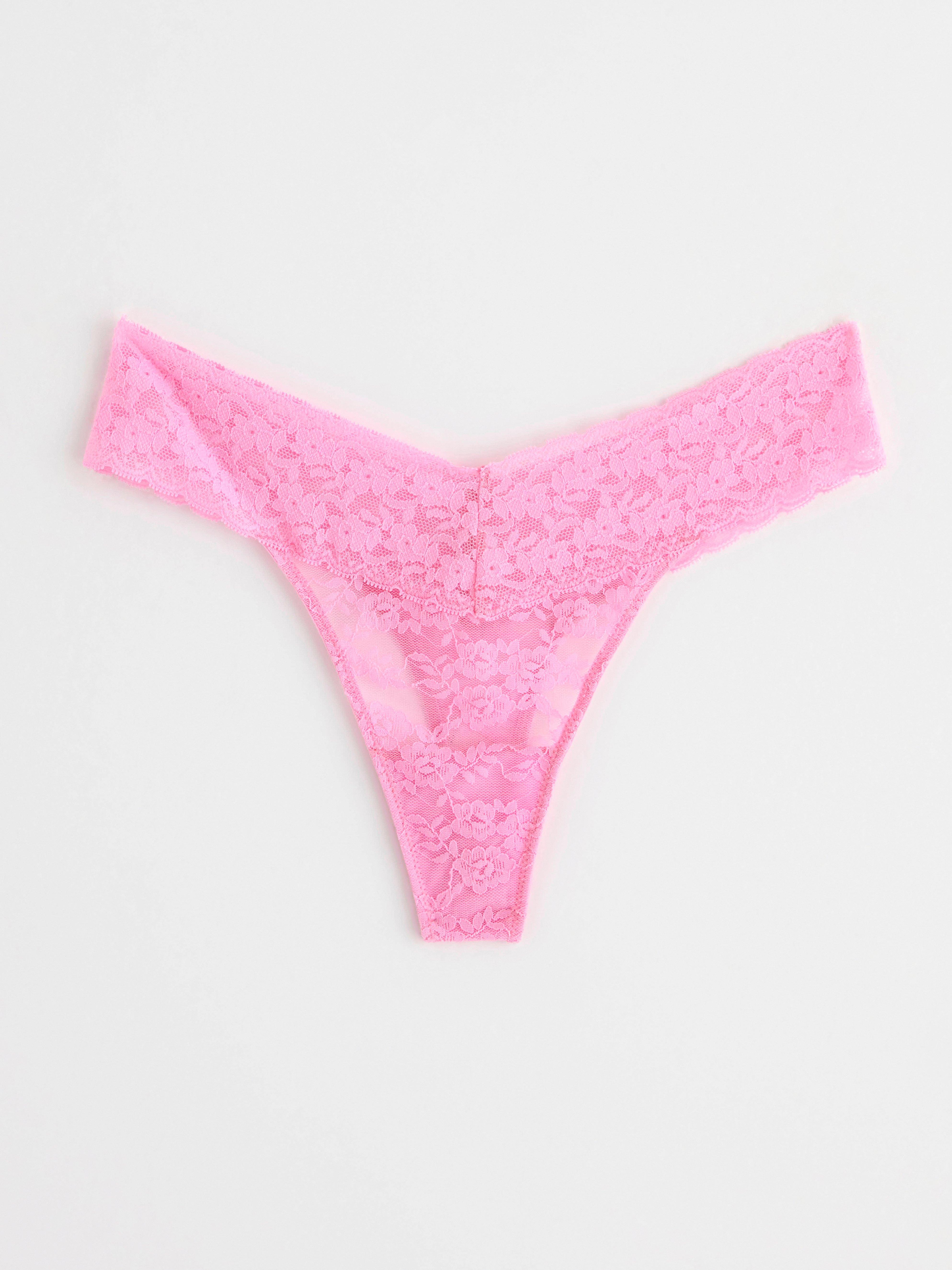 Thong low waist with lace Light Pink
