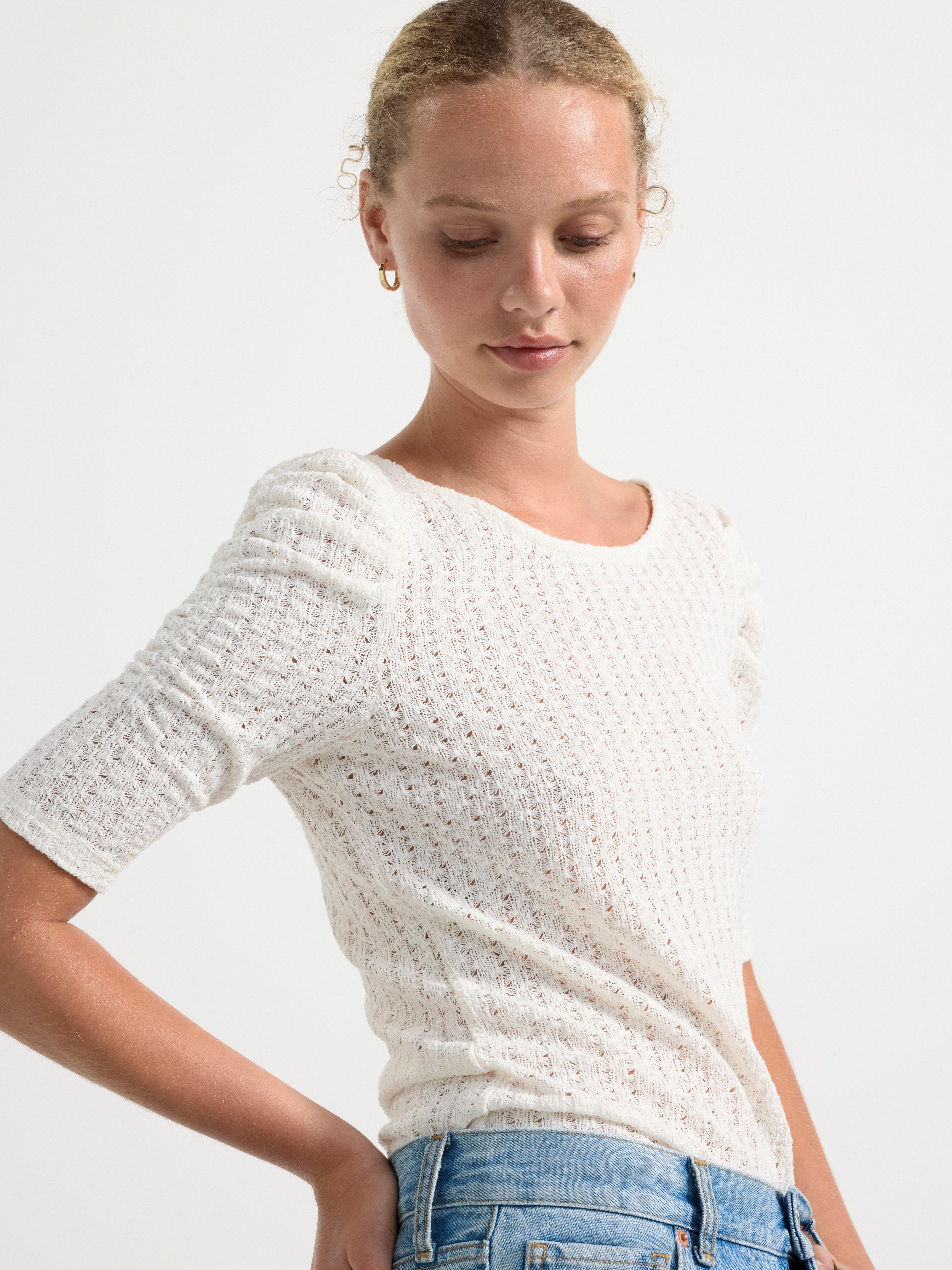 Puff sleeve top Off White