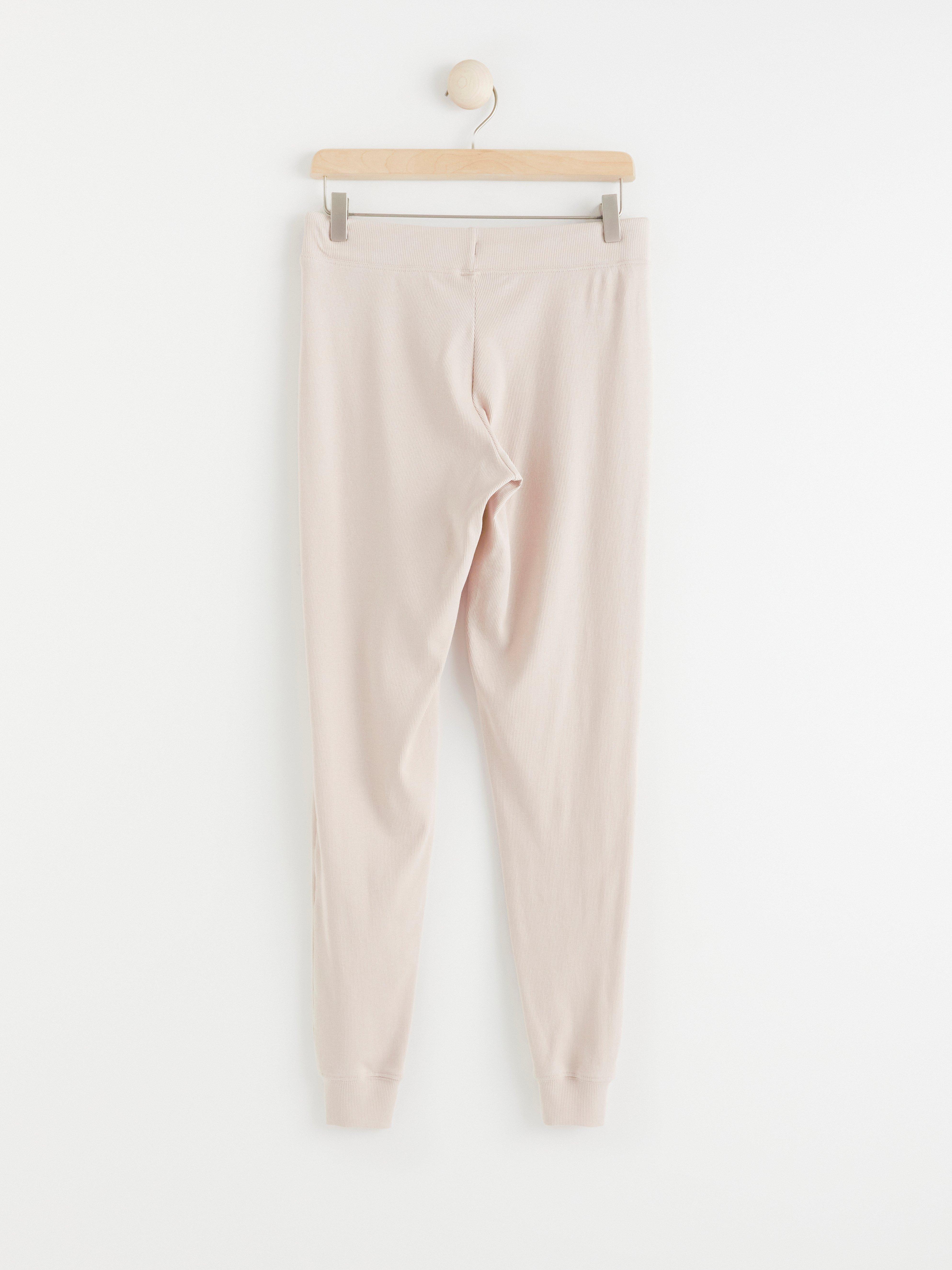Ribbed pyjama trousers Light Beige