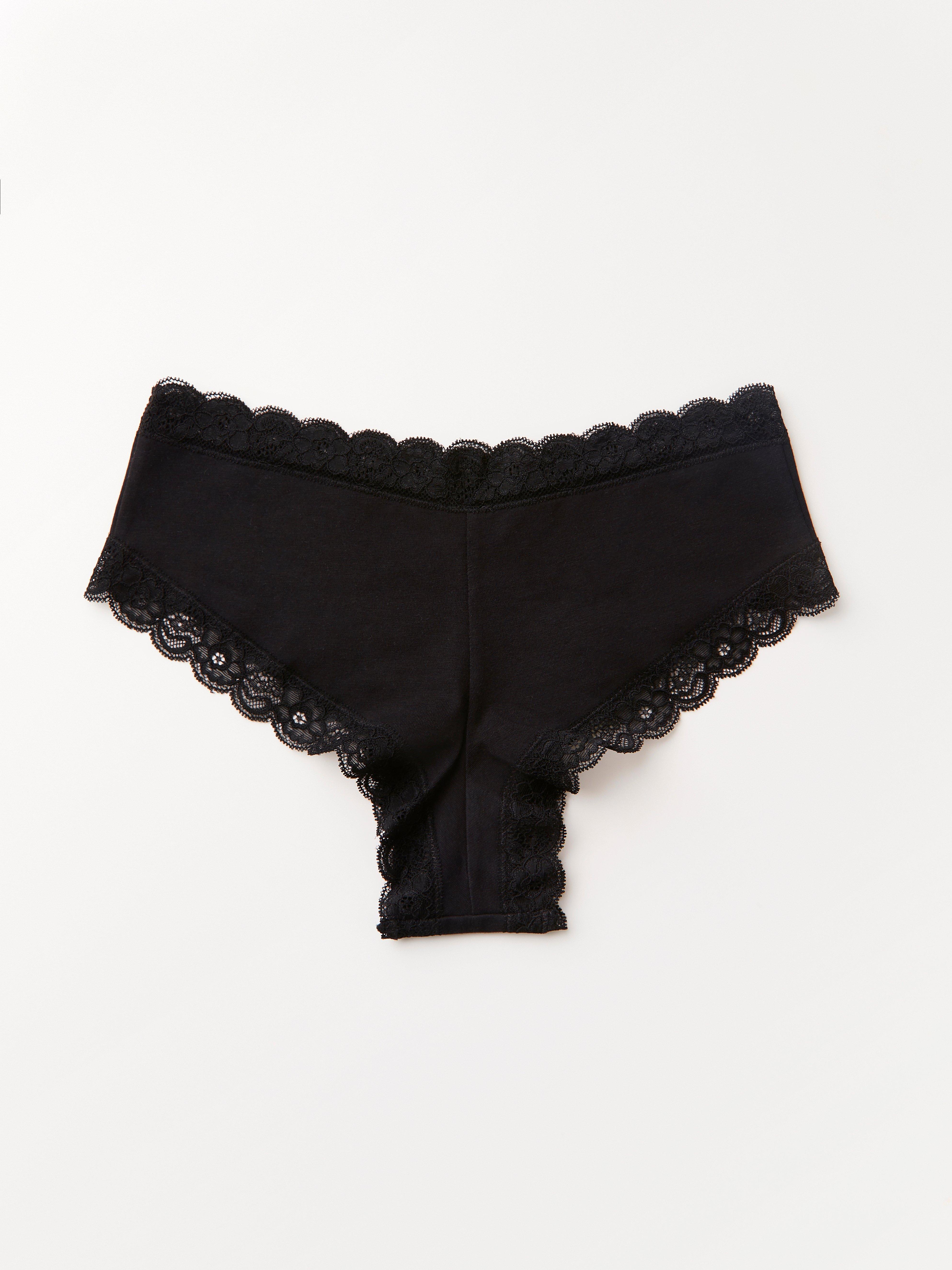 Brazilian regular briefs in cotton blend Black