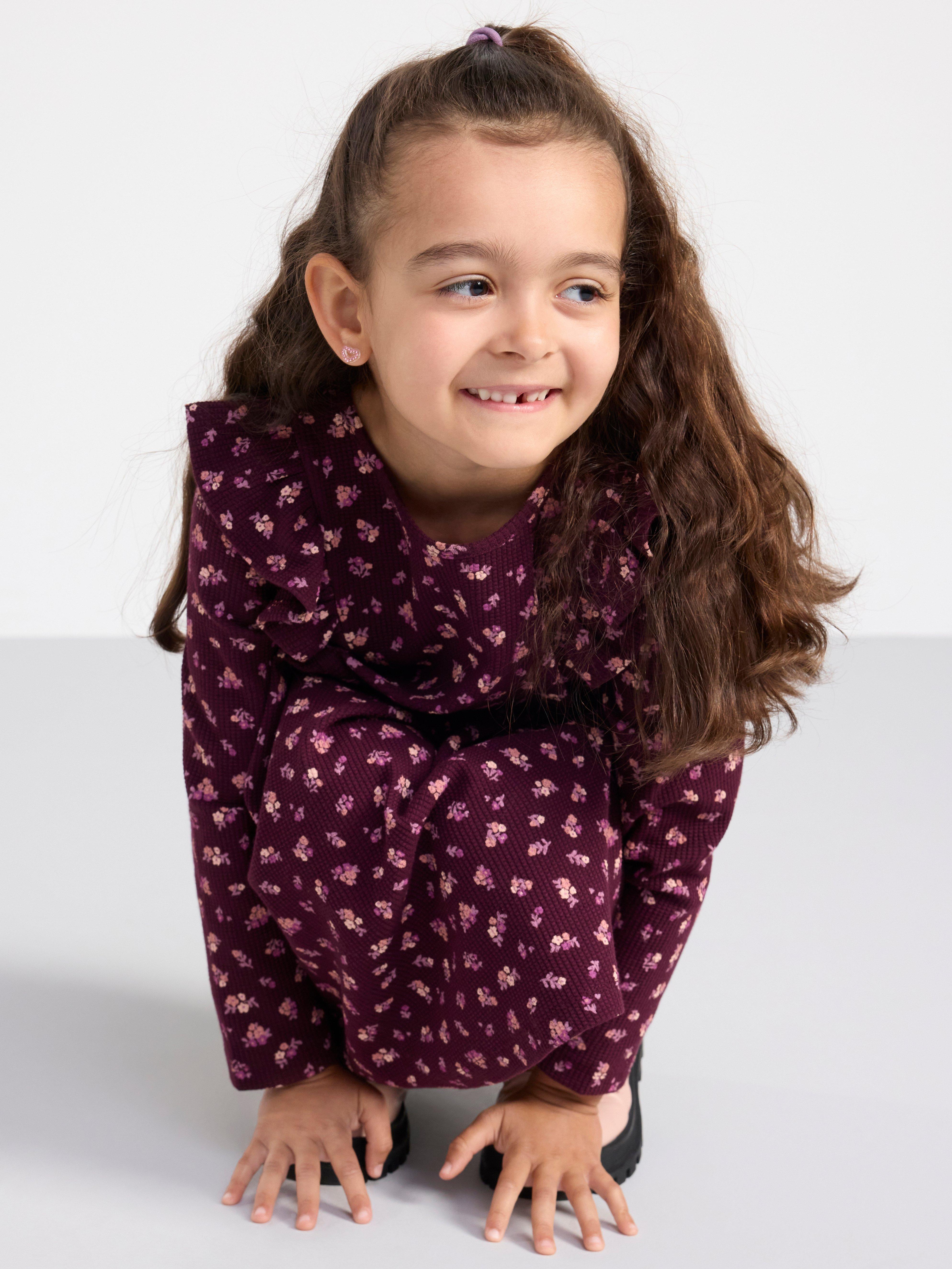 Dress with flowers Dark Lilac