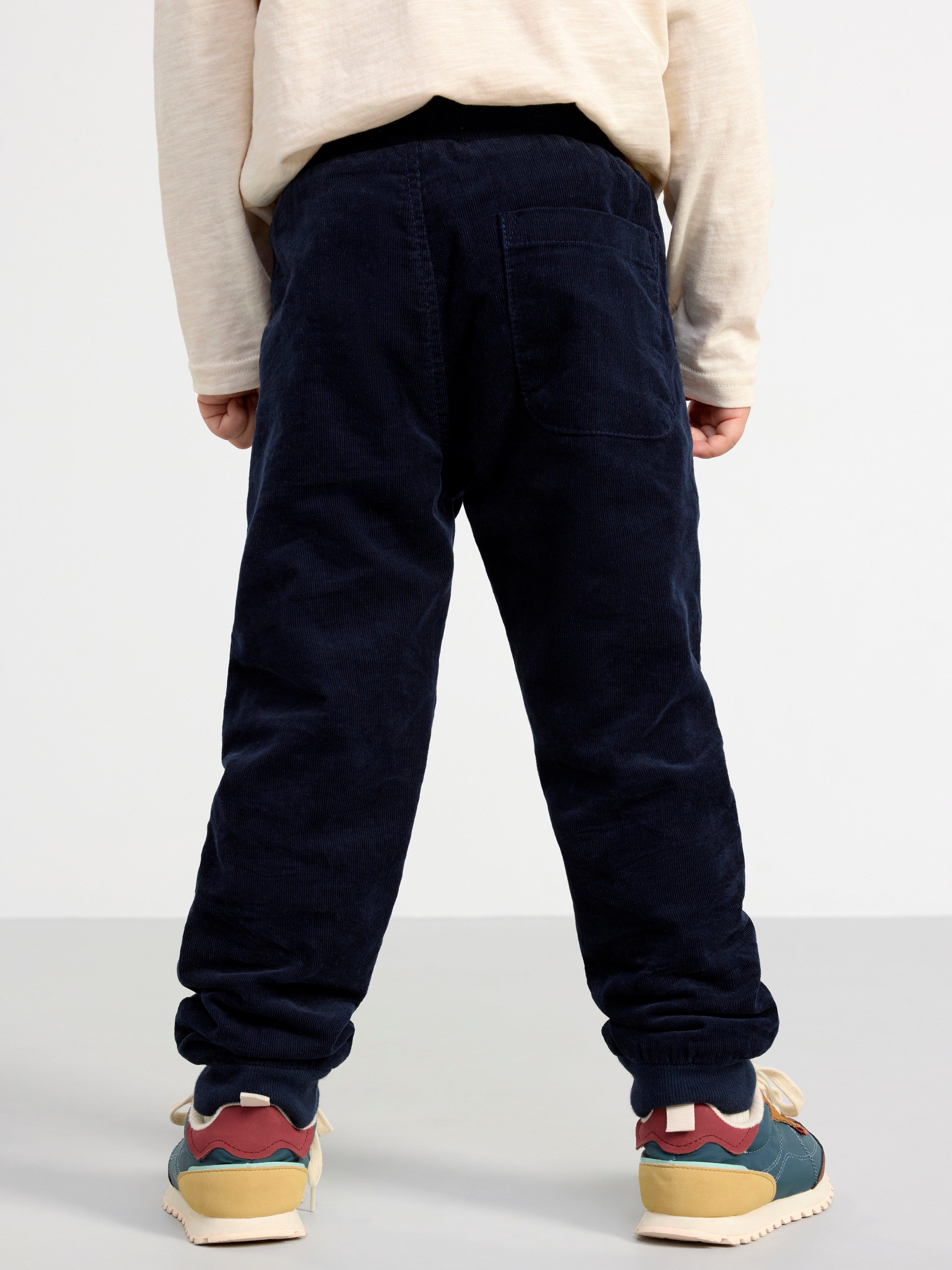 Lined corduroy trousers Dark Navy