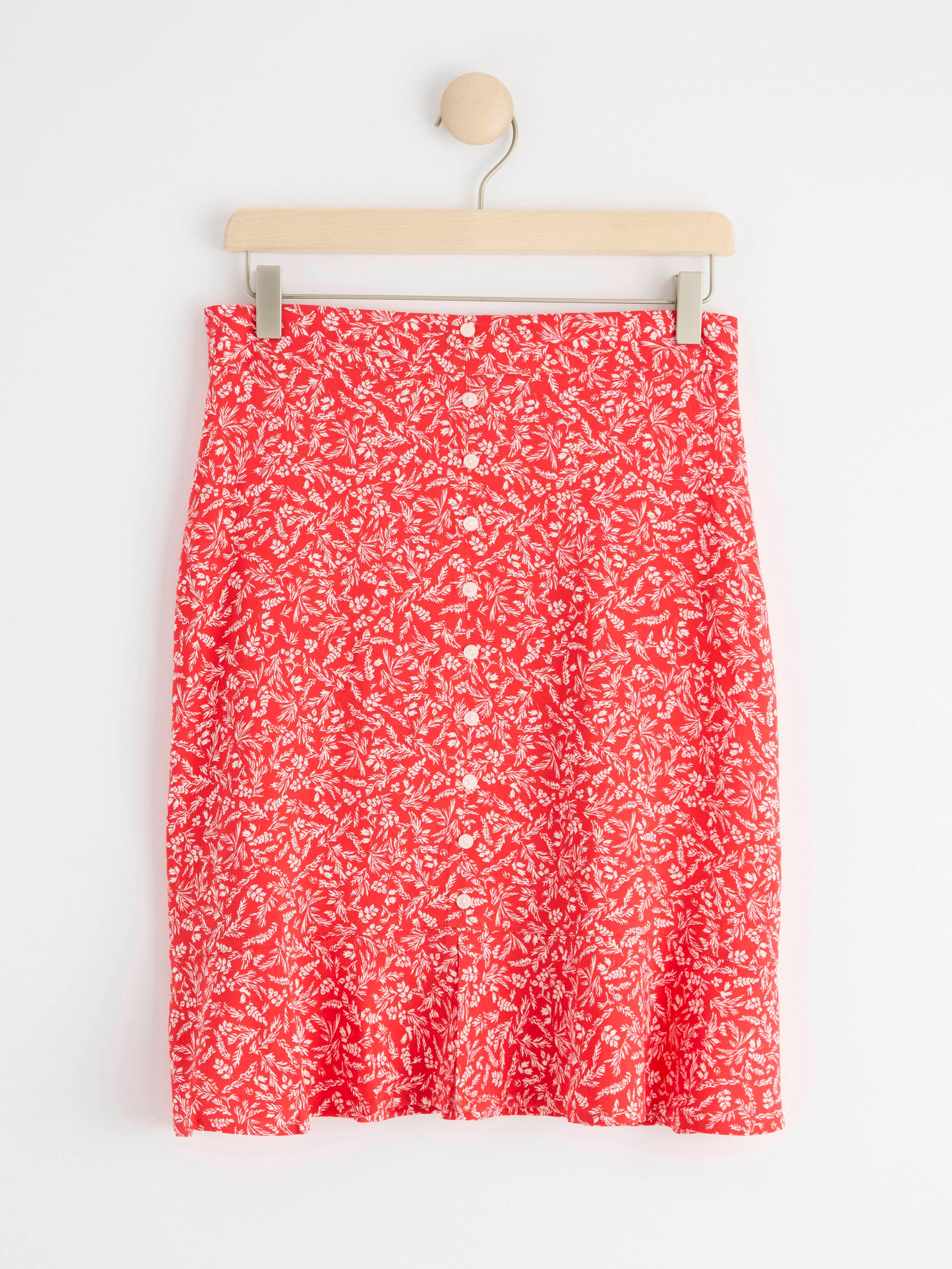 Floral mini skirt Red