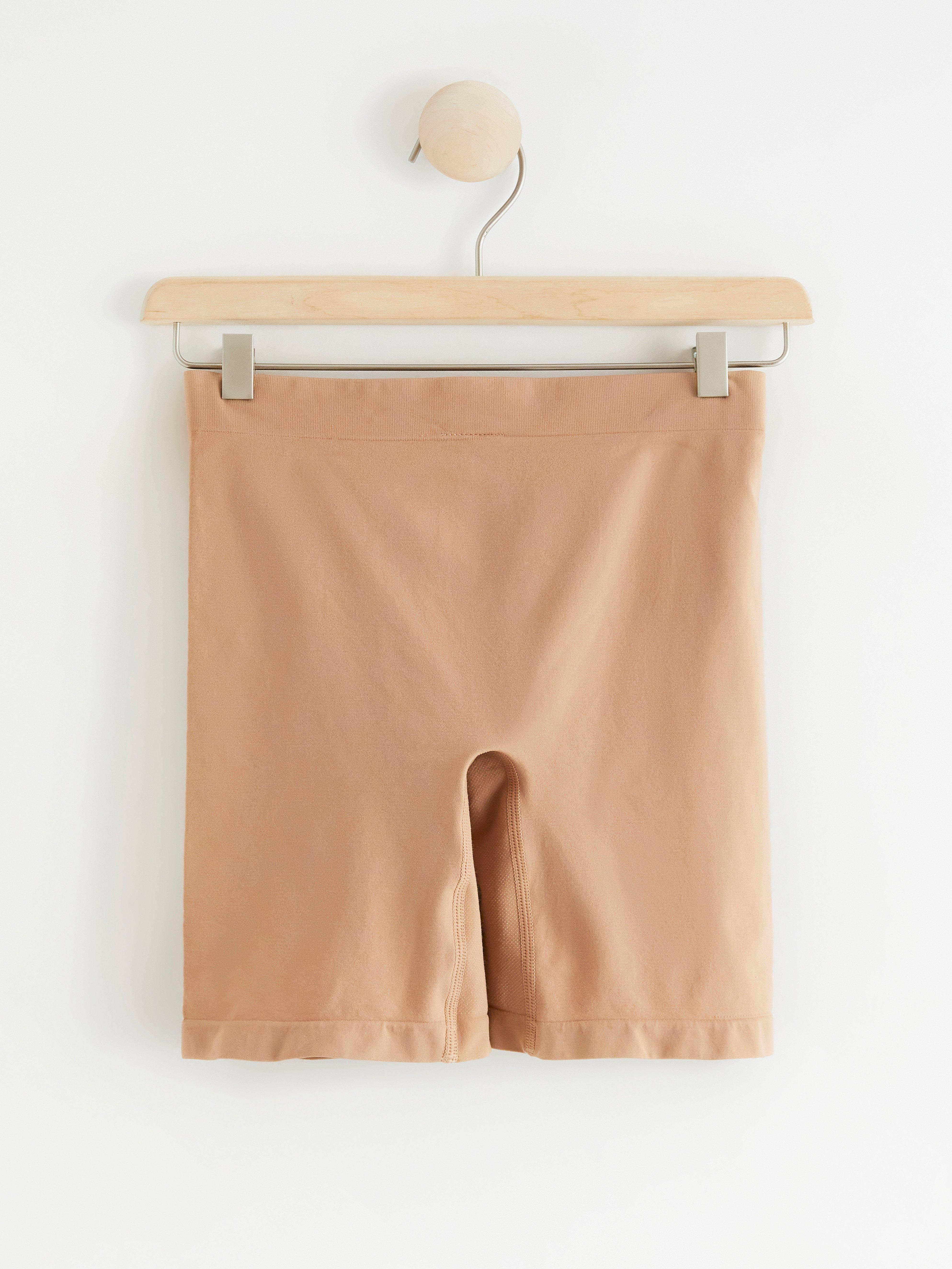 High waist seamless biker briefs Beige