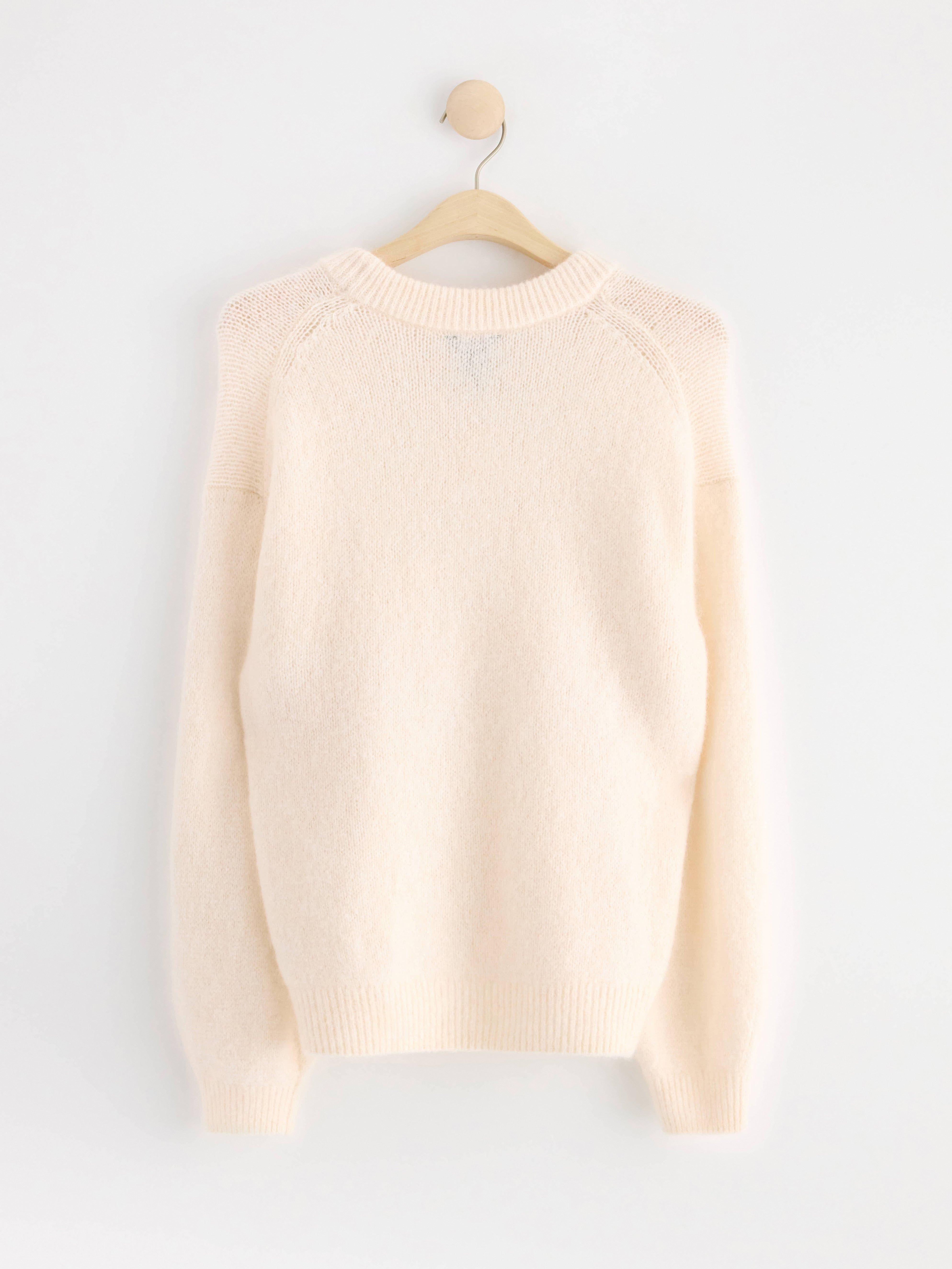 Knitted jumper in mohair blend Off White