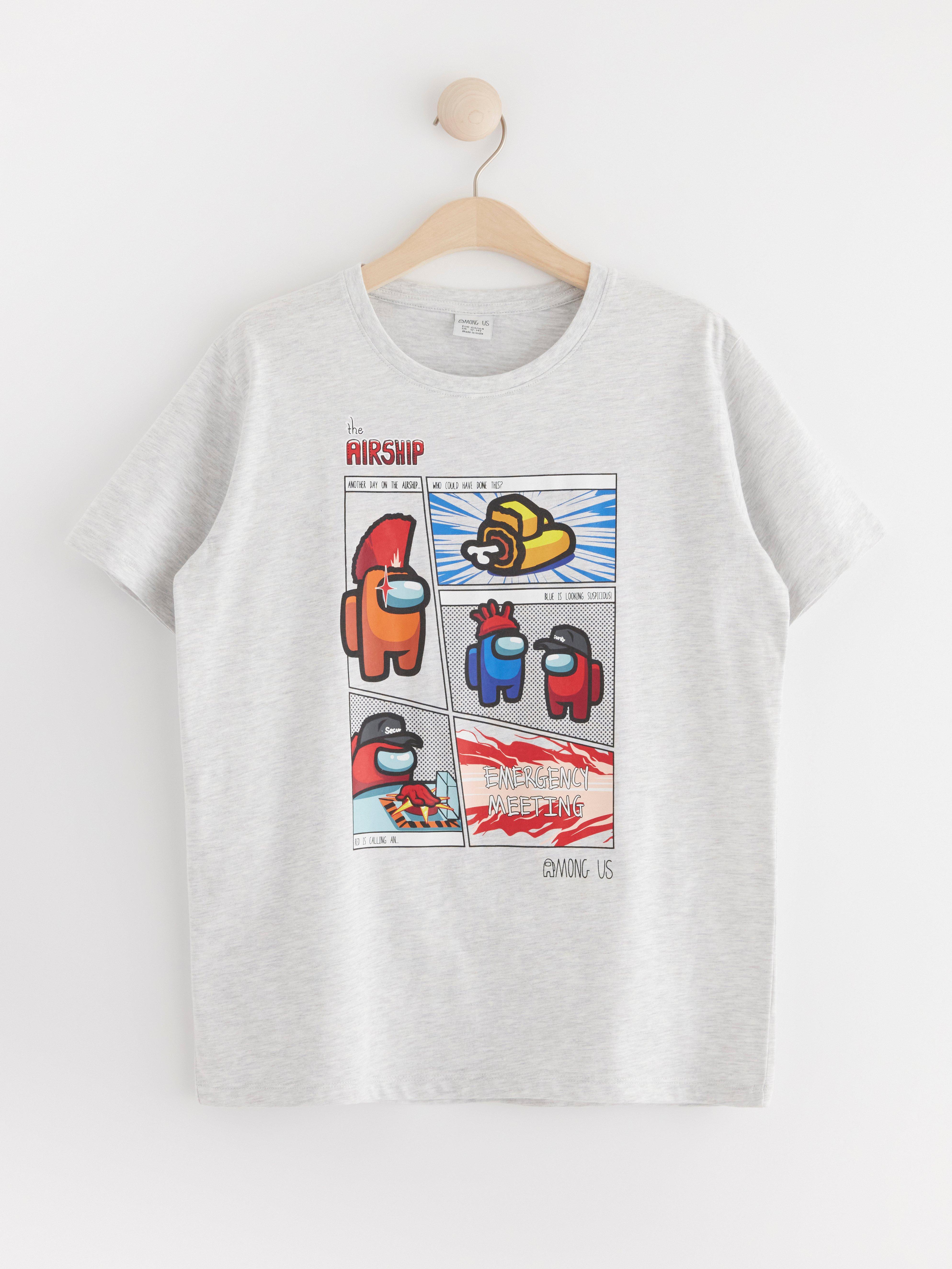 T-shirt with Among Us print Light grey melange