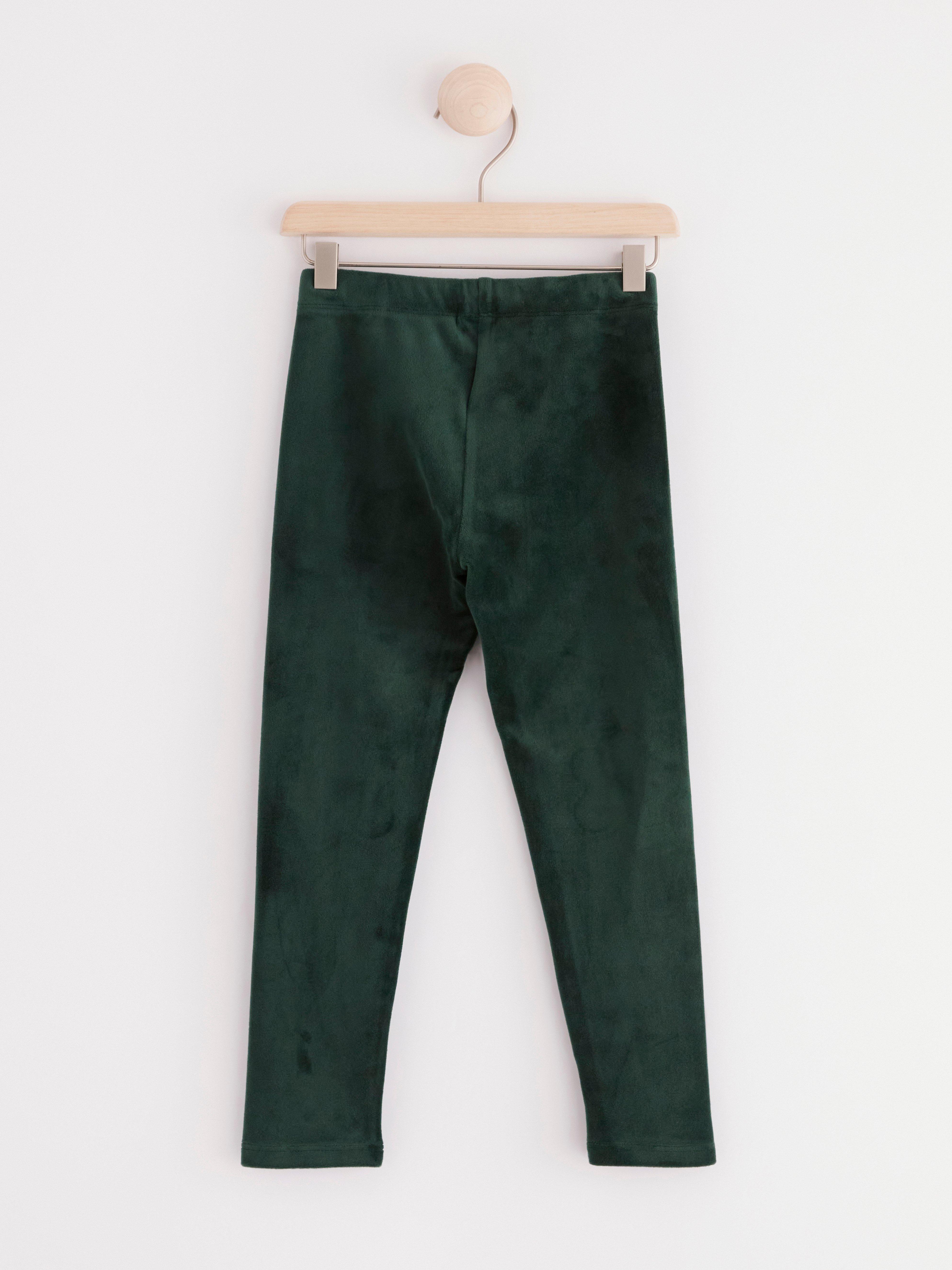 Velour leggings Dark Dusty Green
