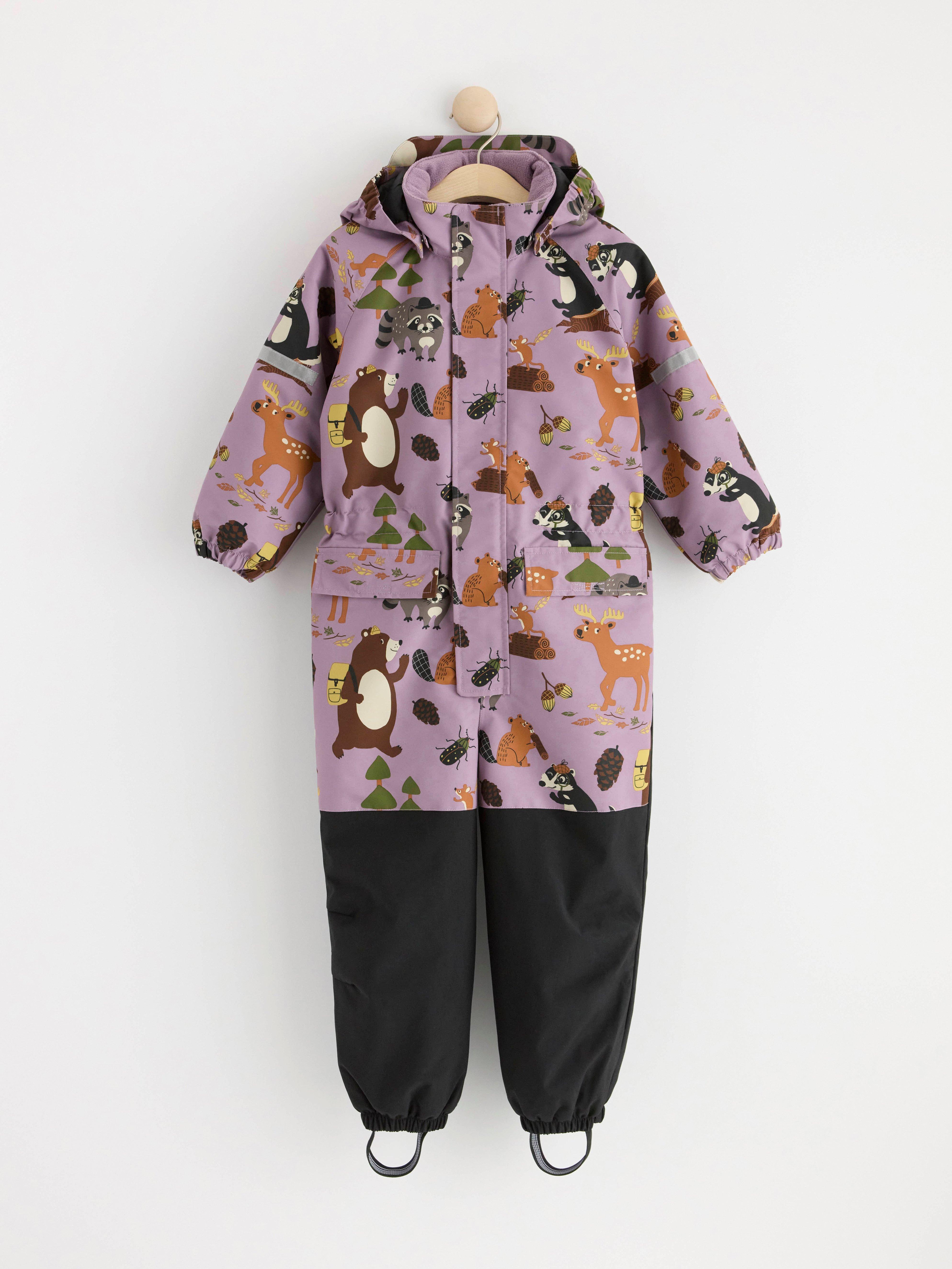 FIX Overall with animal print waterproof Light Dusty Lilac