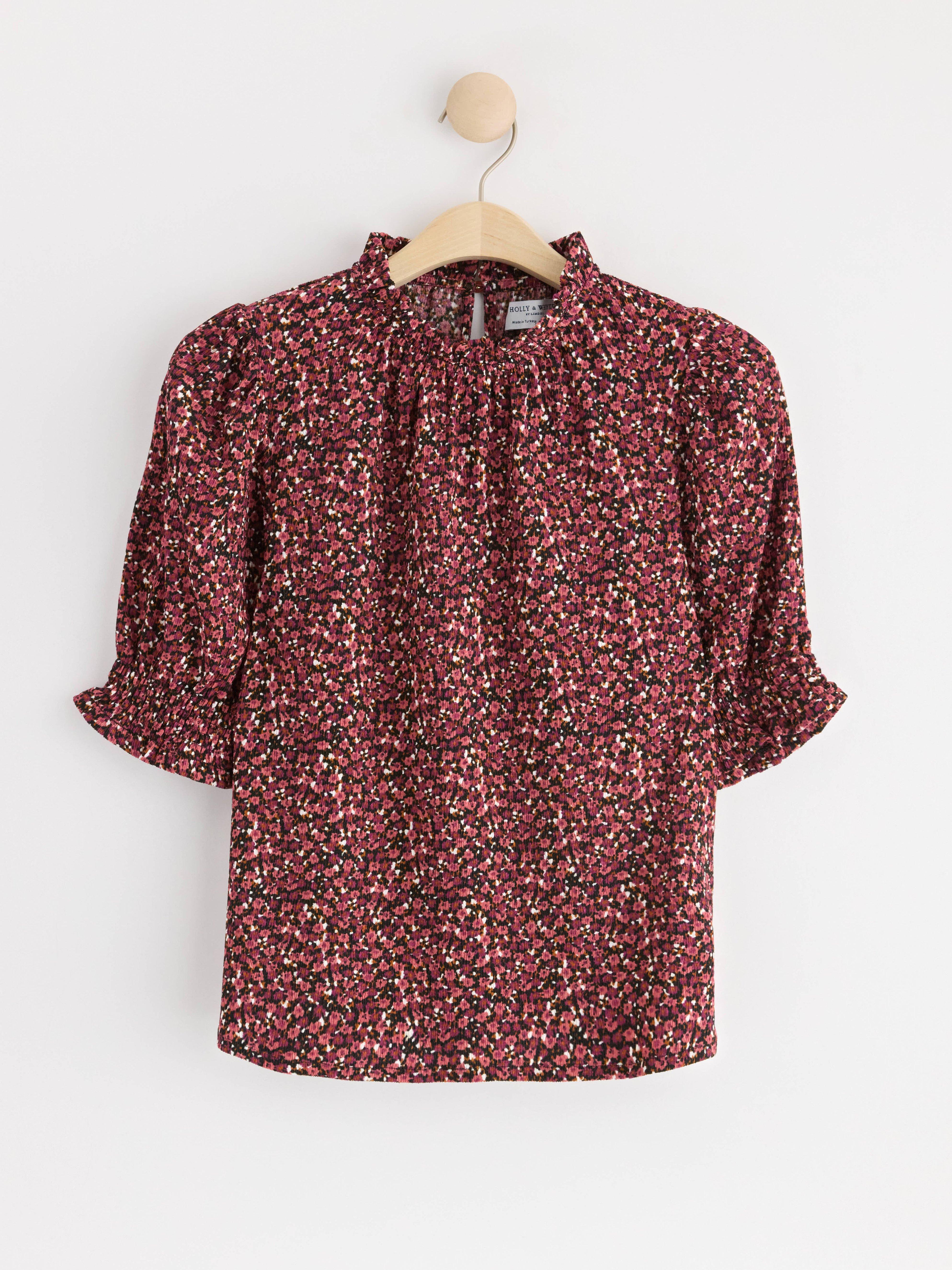 Puff sleeve blouse Dark Pink