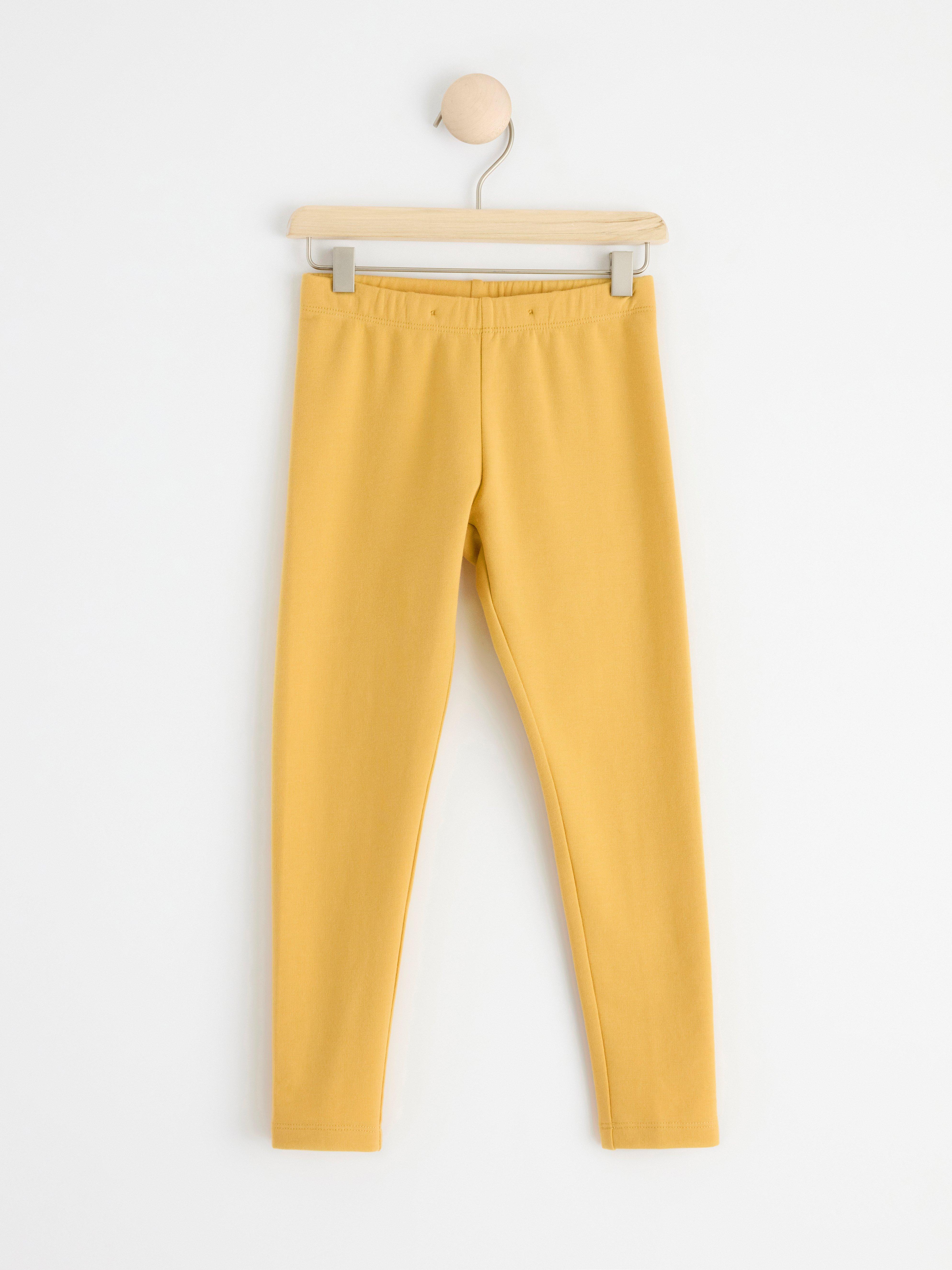 Extra durable leggings with brushed inside Light Dusty Yellow