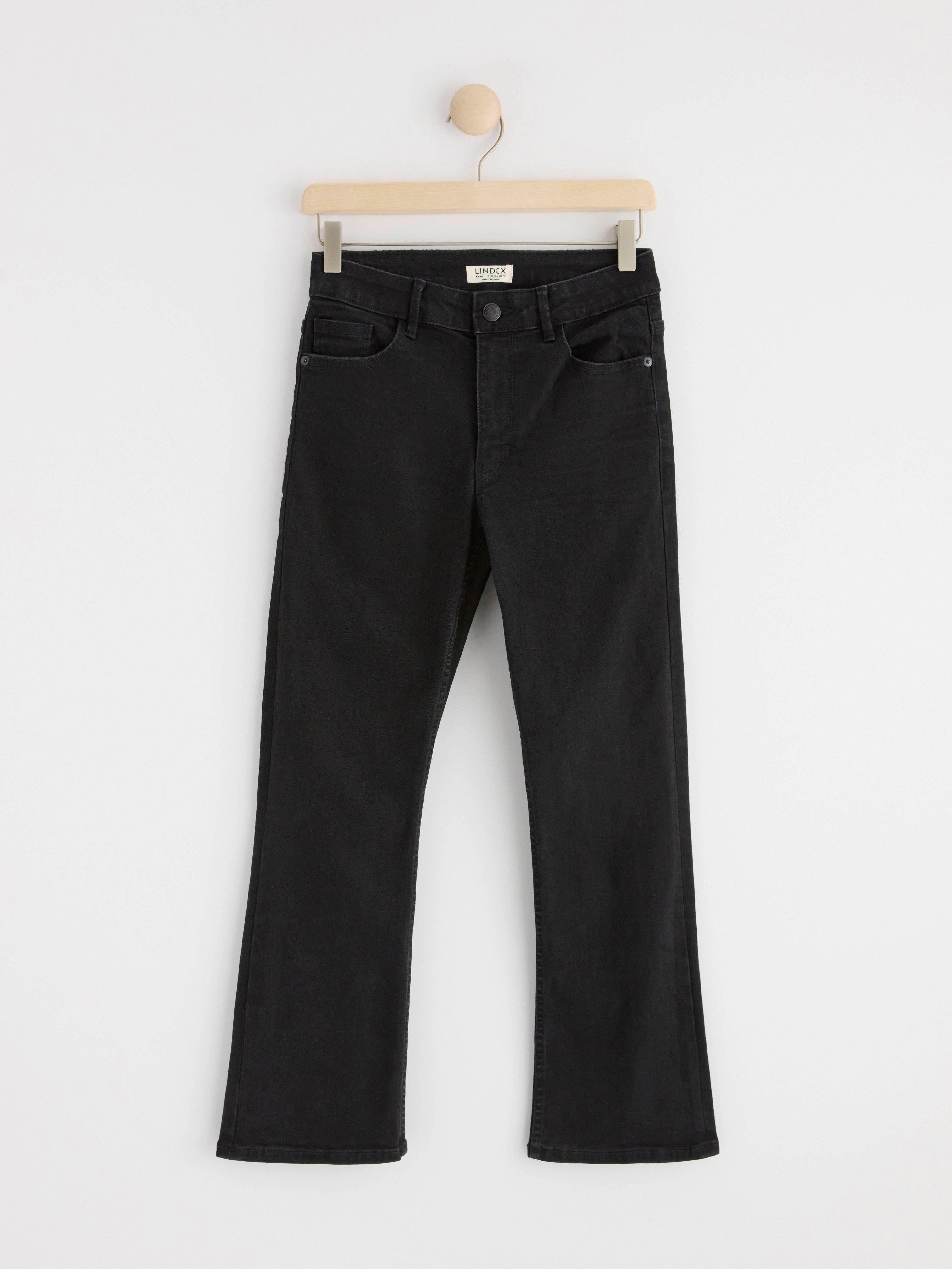 KAREN Flared cropped jeans Black