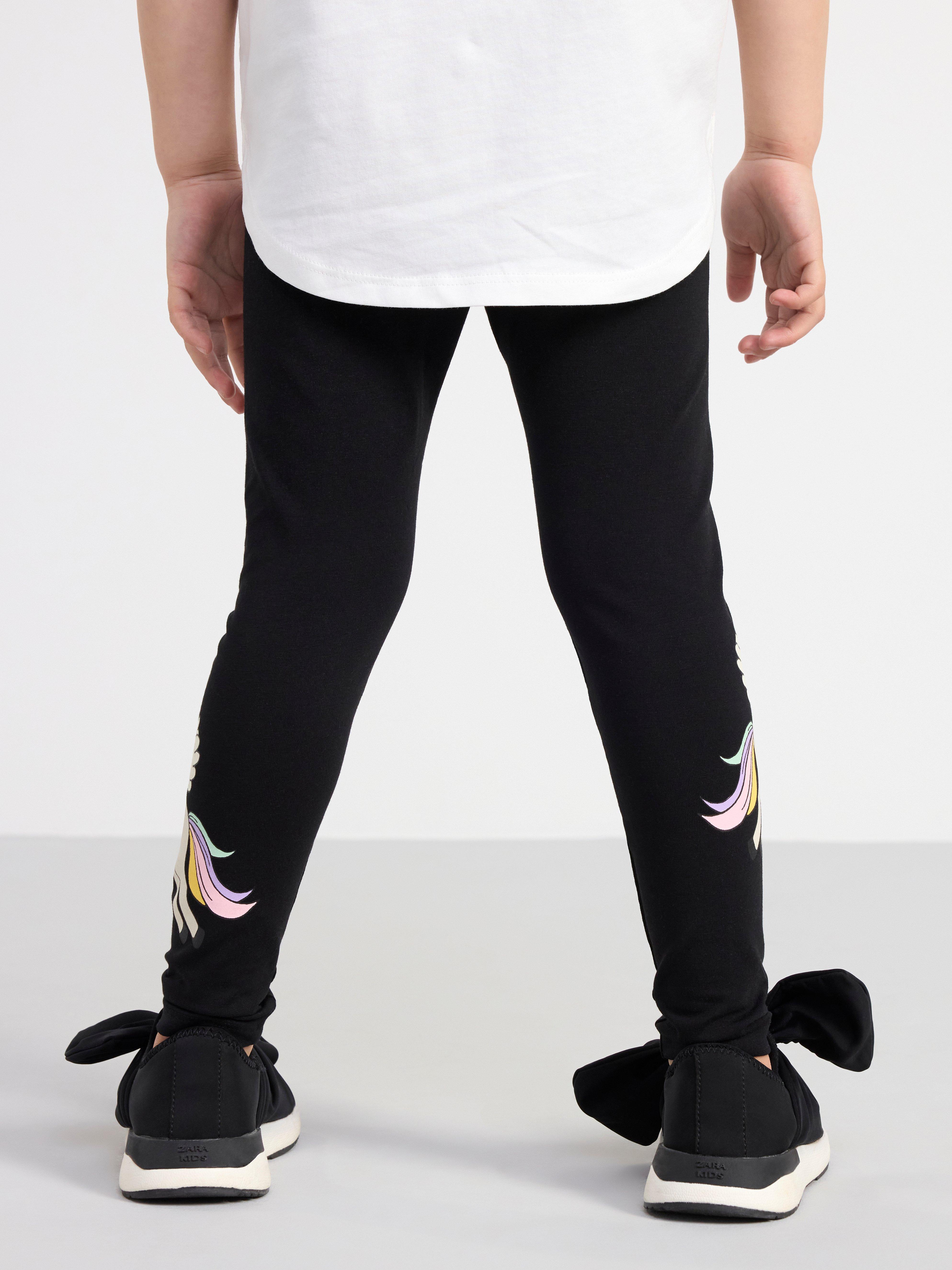 Leggings with unicorns Black