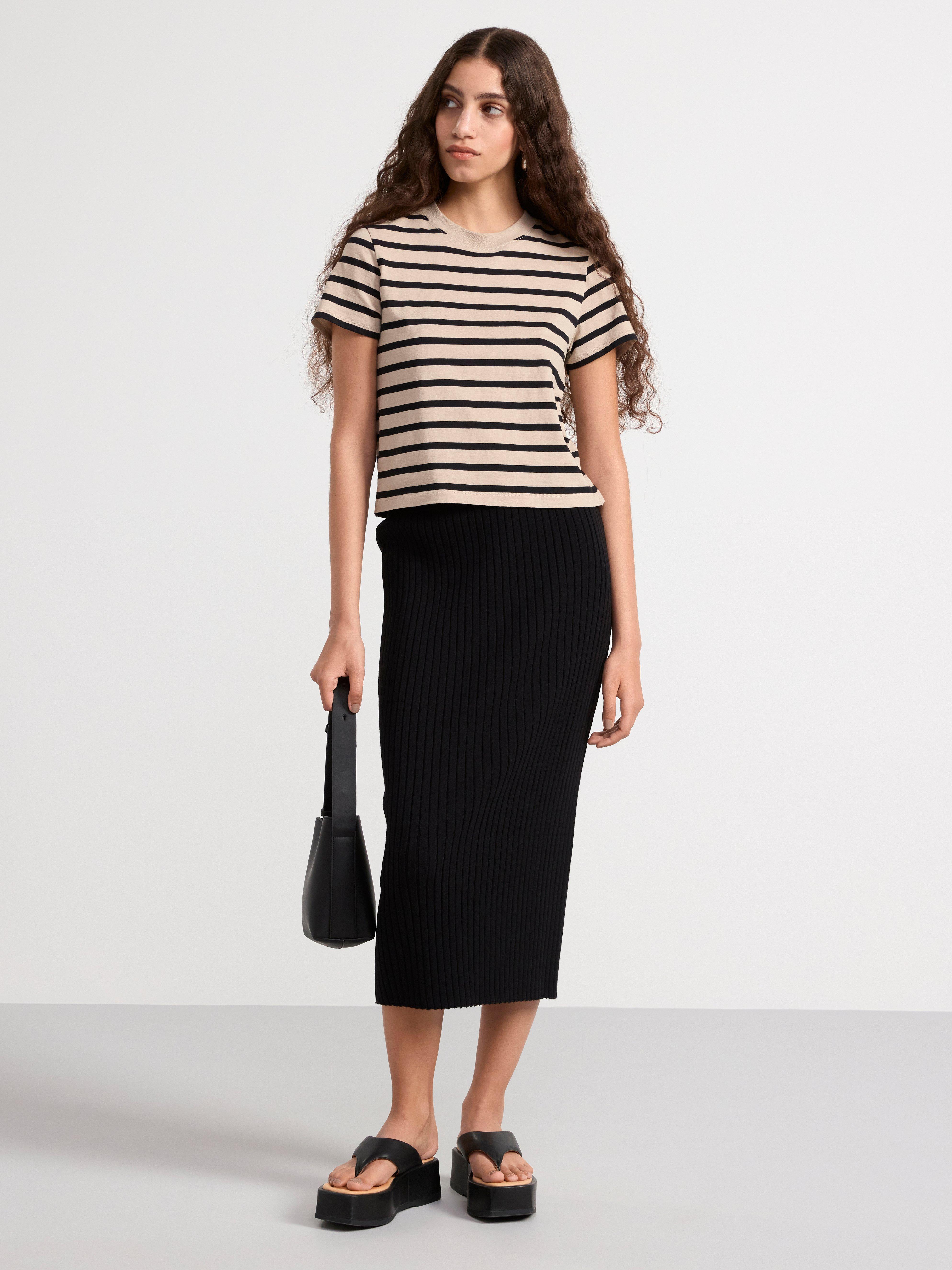 Short sleeve cotton t-shirt Beige