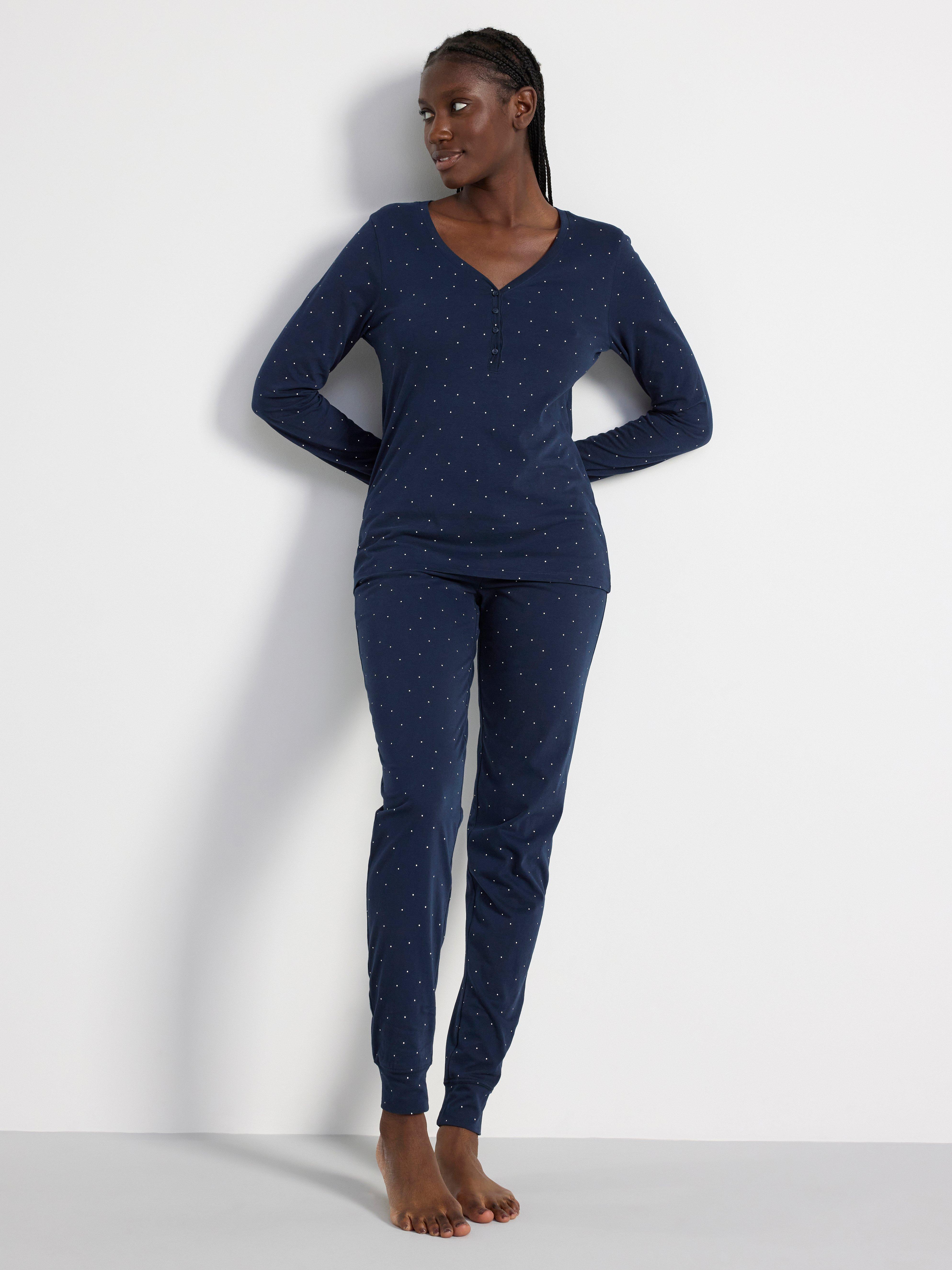 Pyjama trousers with dots Navy