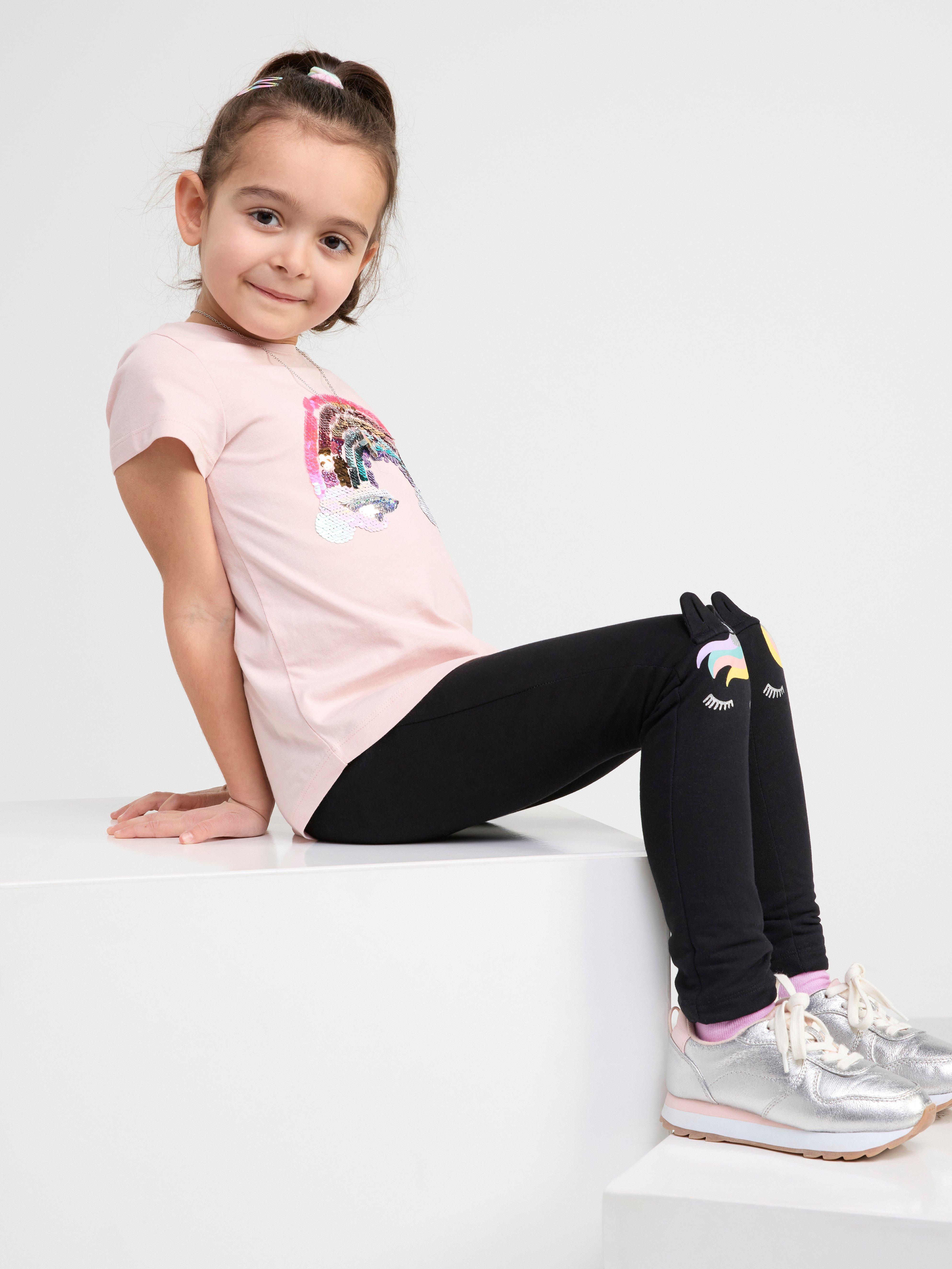 Leggings with knee appliqué Black