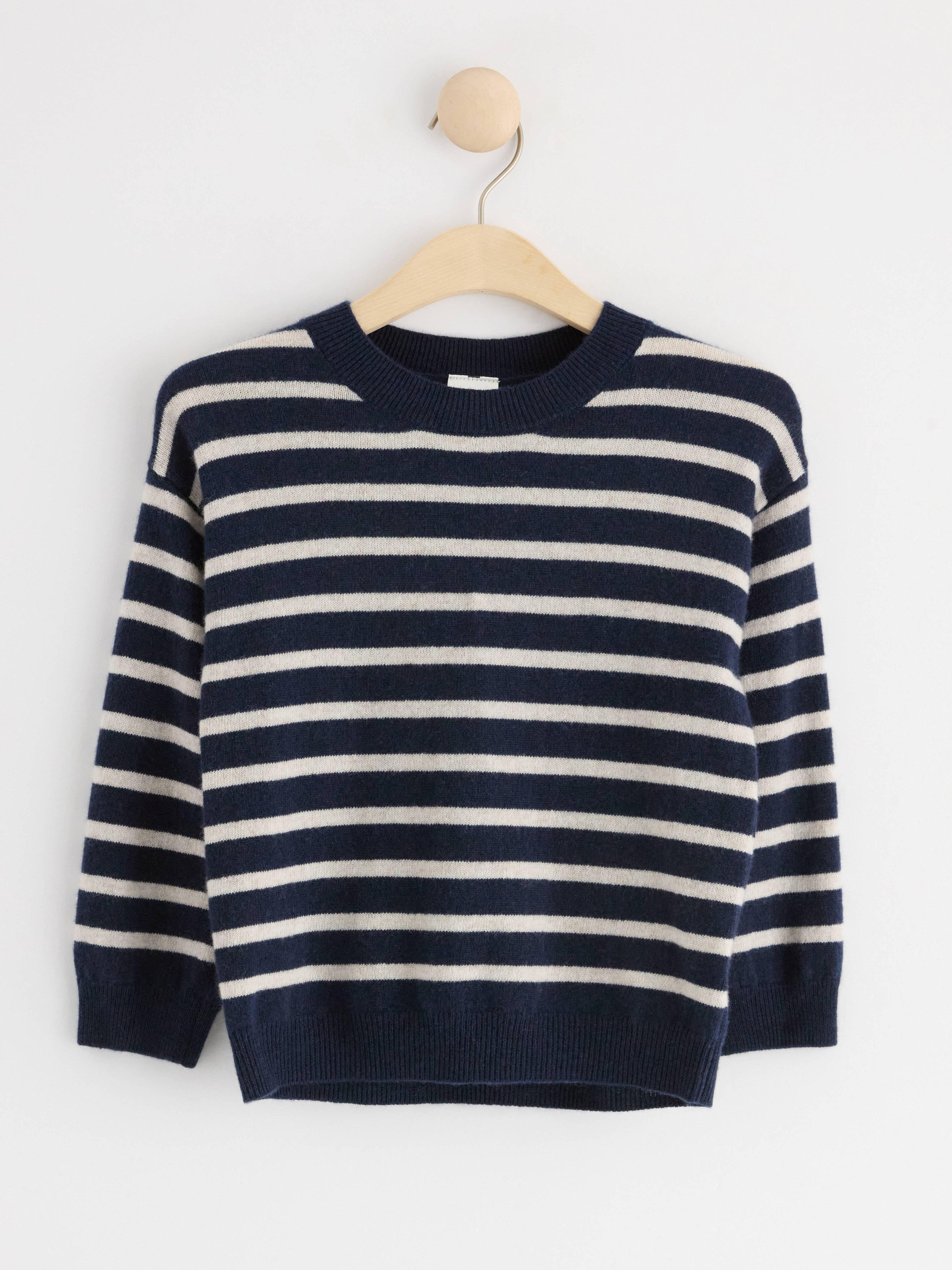 Knitted jumper in Merino wool Navy