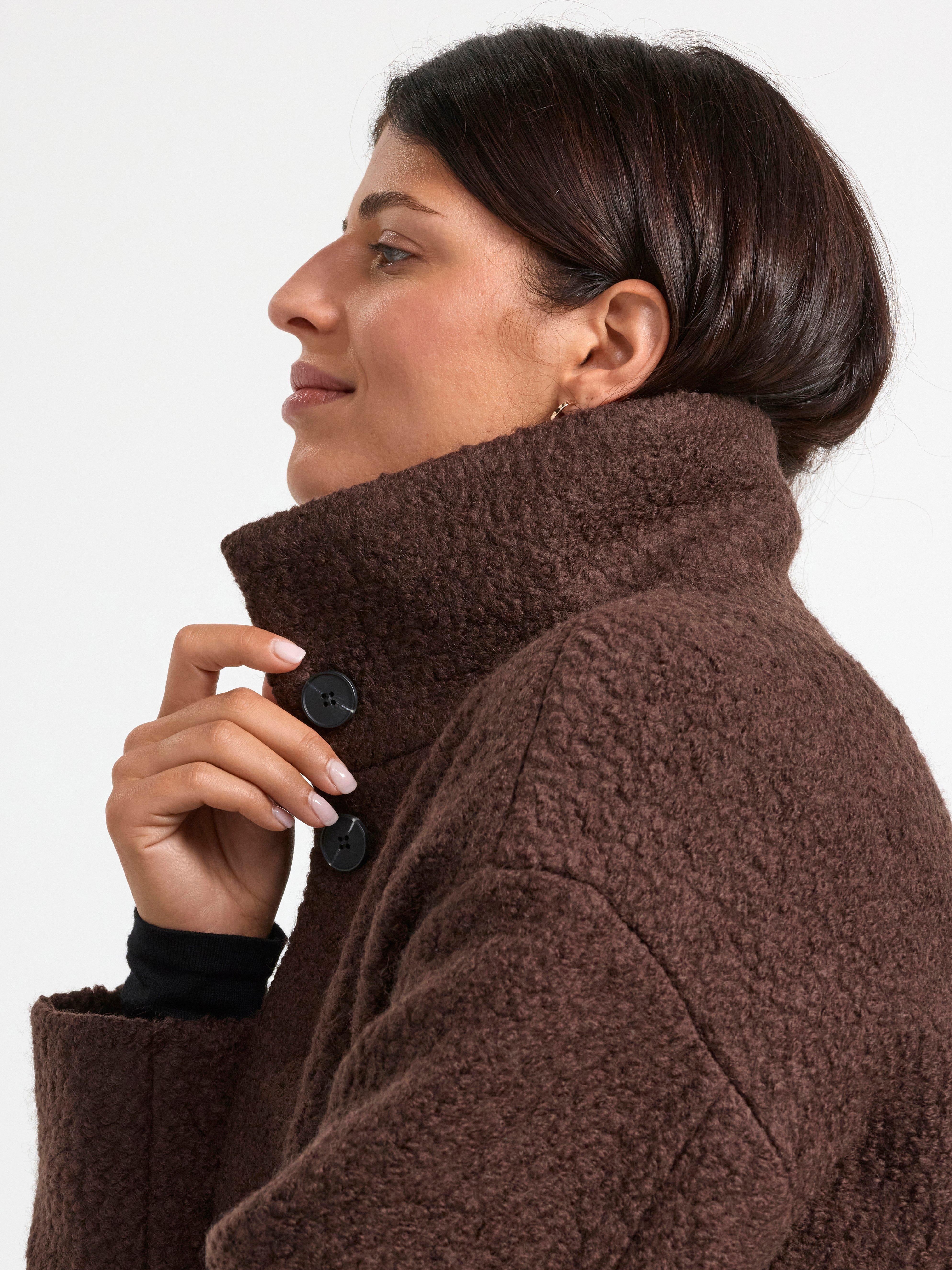 Coat in wool blend Dark Brown