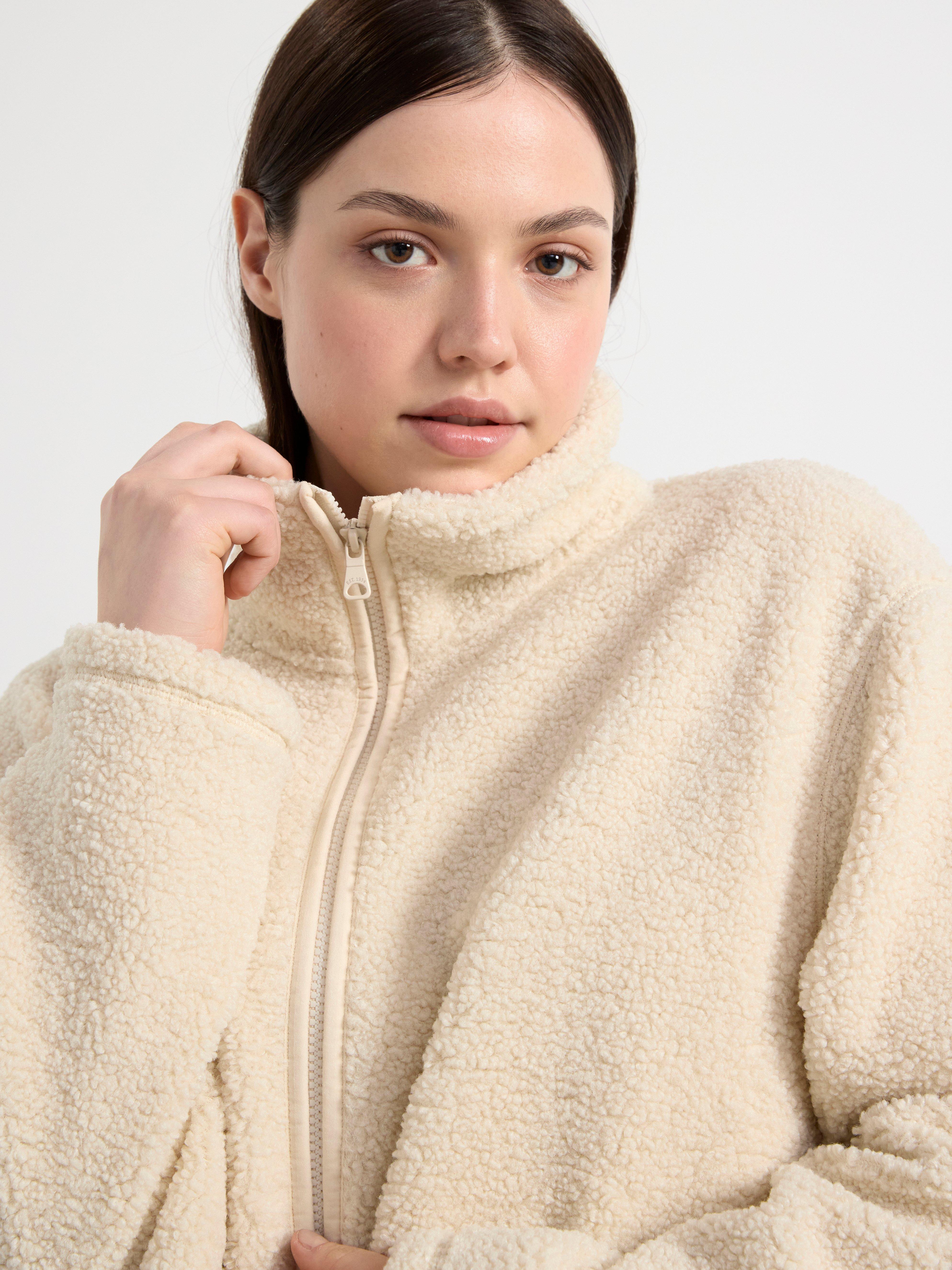 Jacket in pile Light Beige