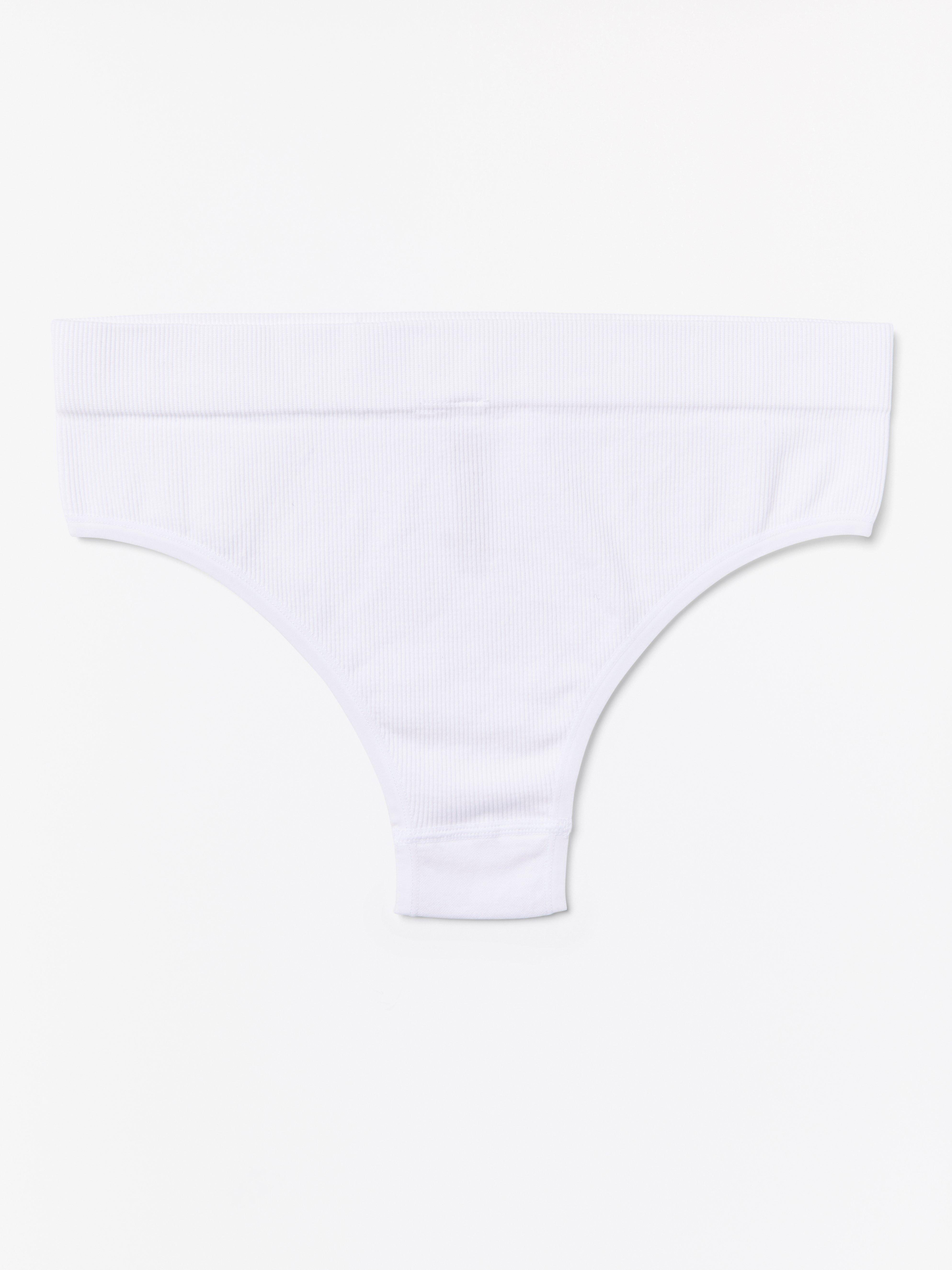 Brazilian high ribbed seamless briefs White