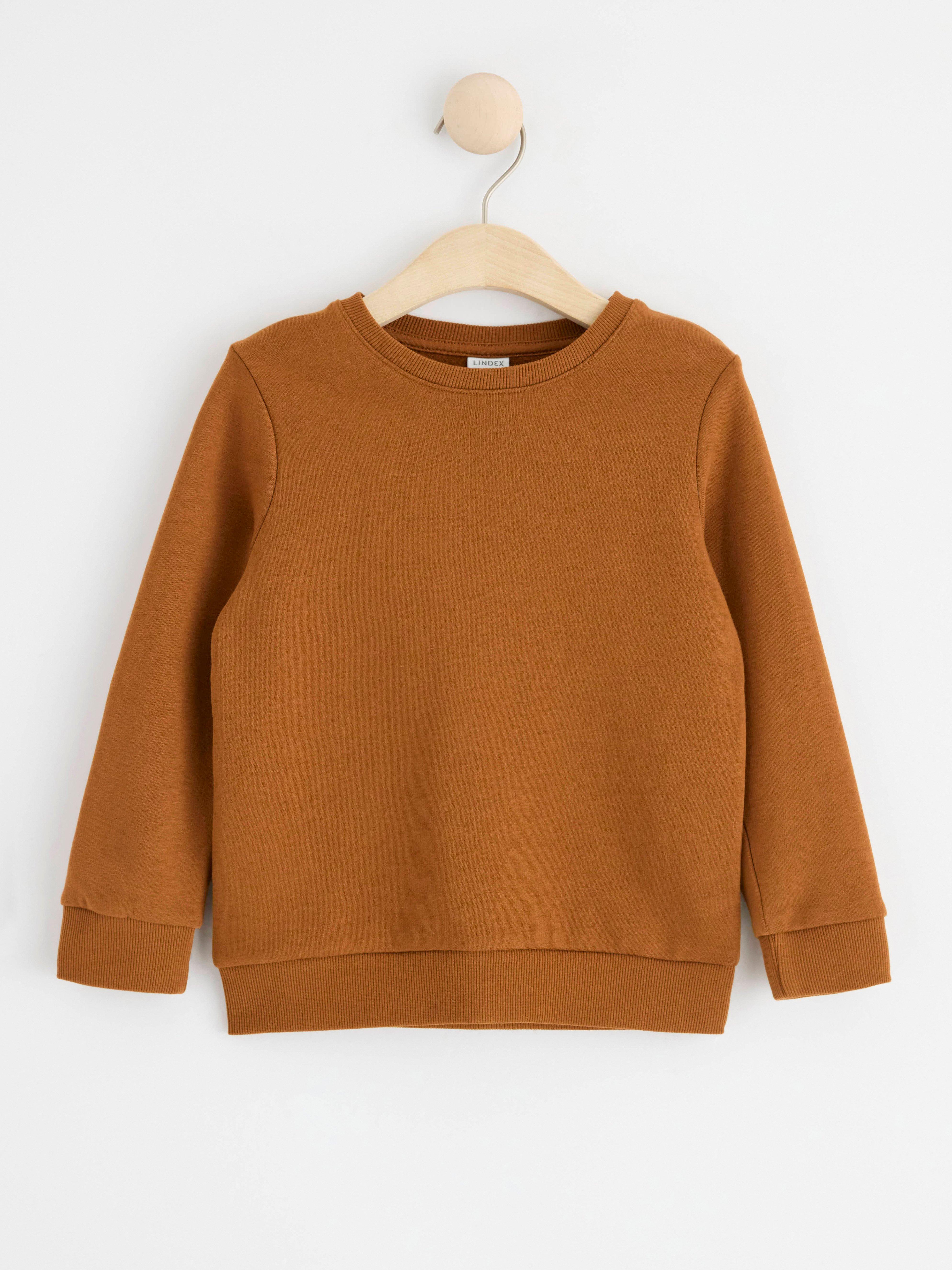 Sweatshirt with brushed inside Brown